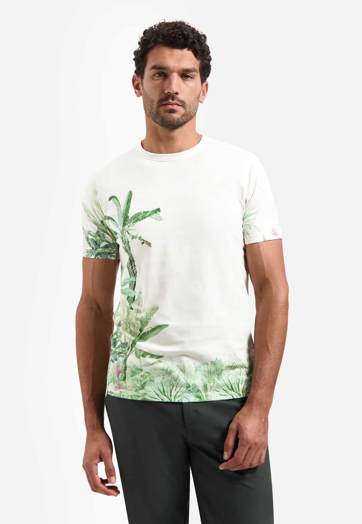 T-Shirt mit botanischem Print | Green
