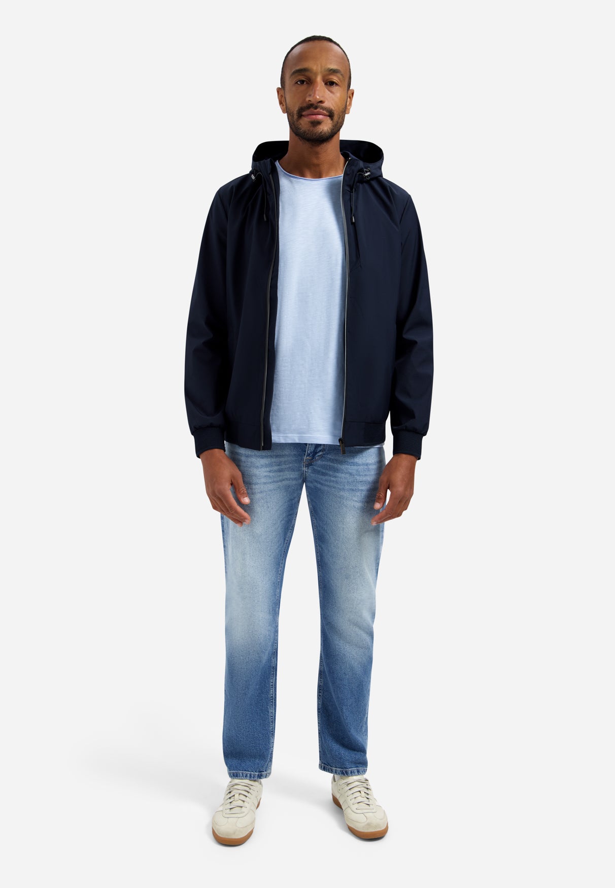 Slub T-shirt with round neck | Blue