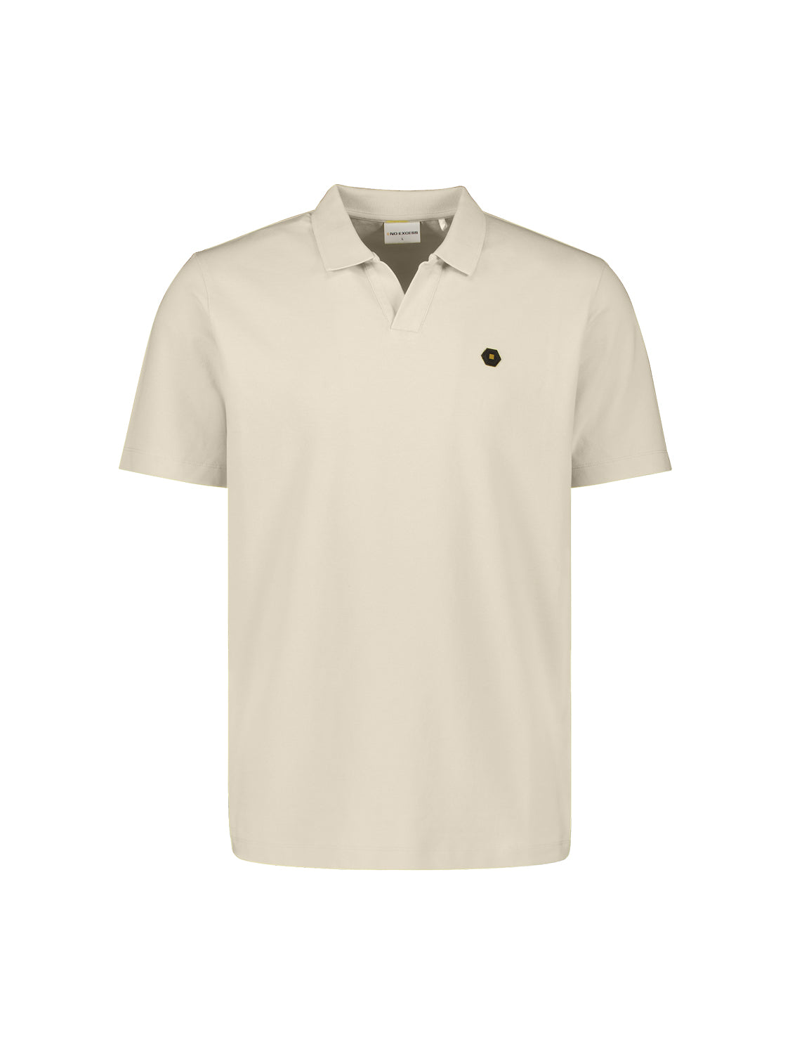 Basic polo shirt with V-neck | Taupe