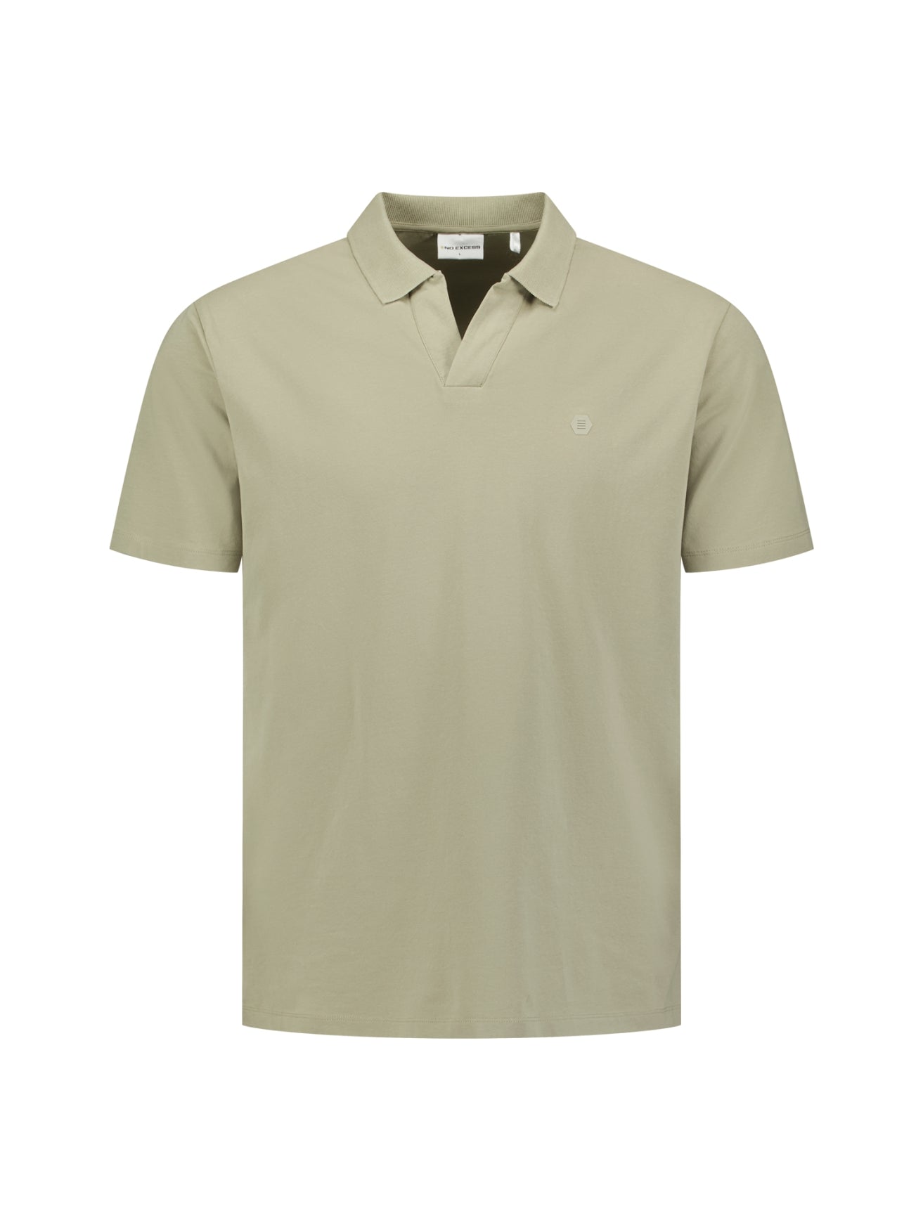 Polo shirt with V-neck | Taupe