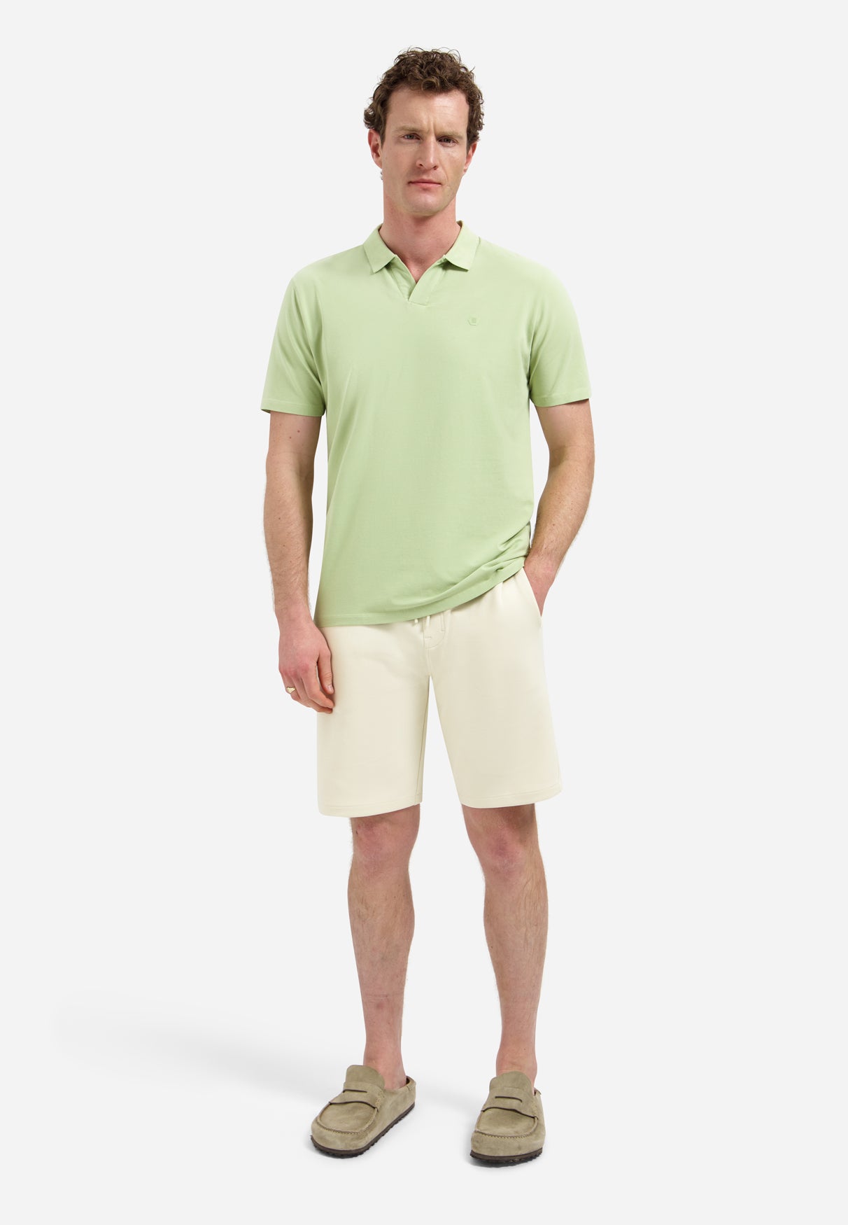 Polo shirt with V-neck | Green