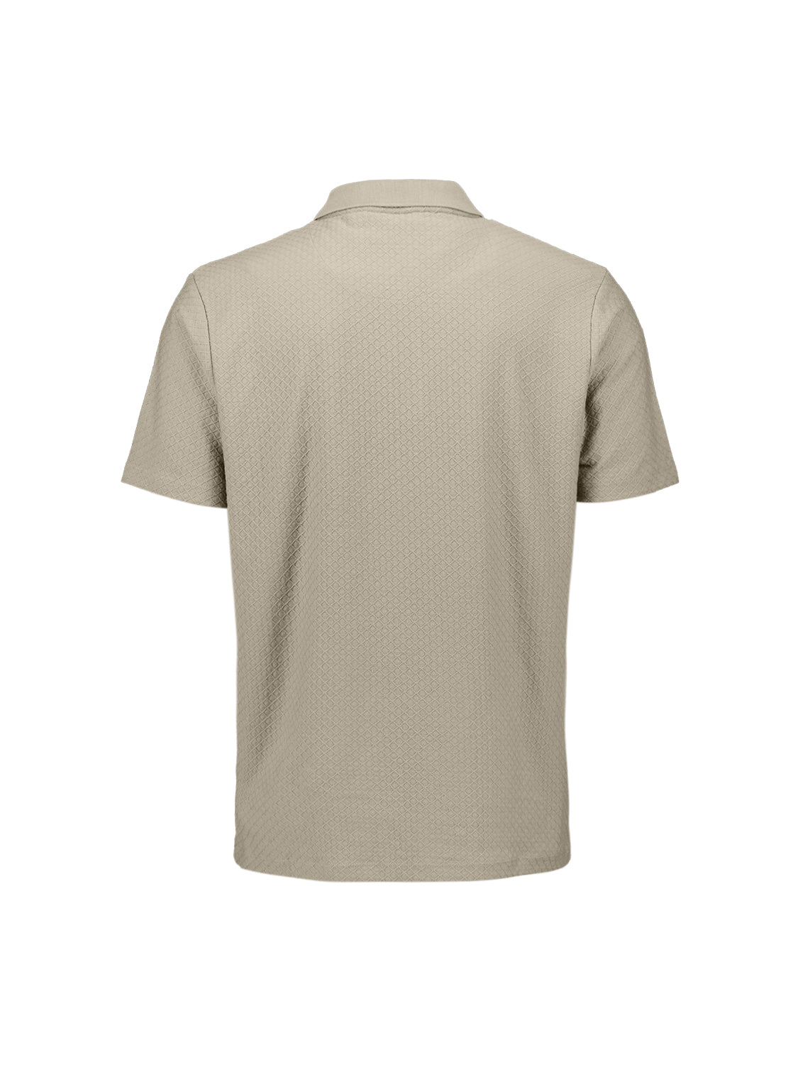 Jacquard-Poloshirt mit Reißverschluss | Taupe