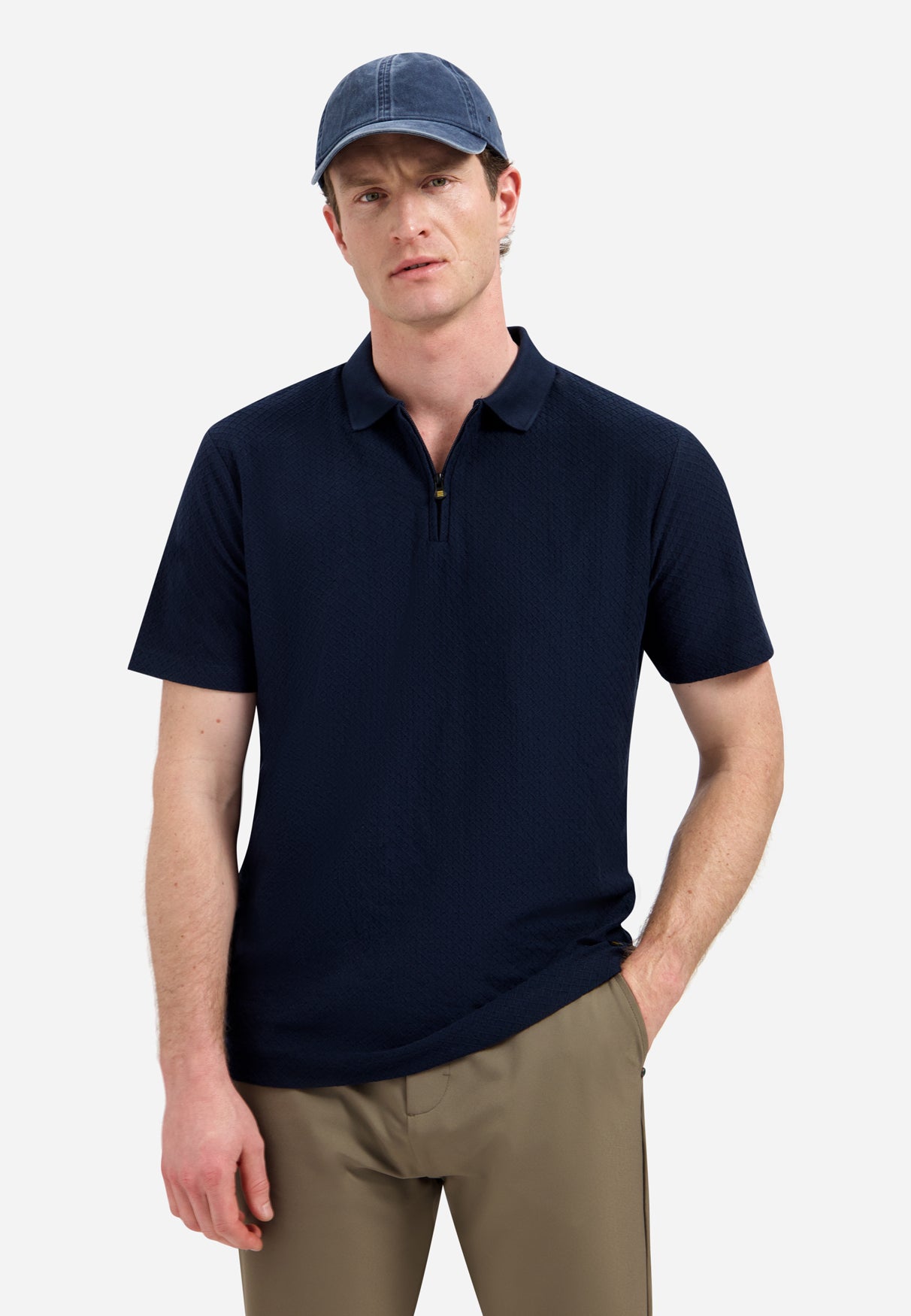 Jacquard-Poloshirt mit Reißverschluss | Night