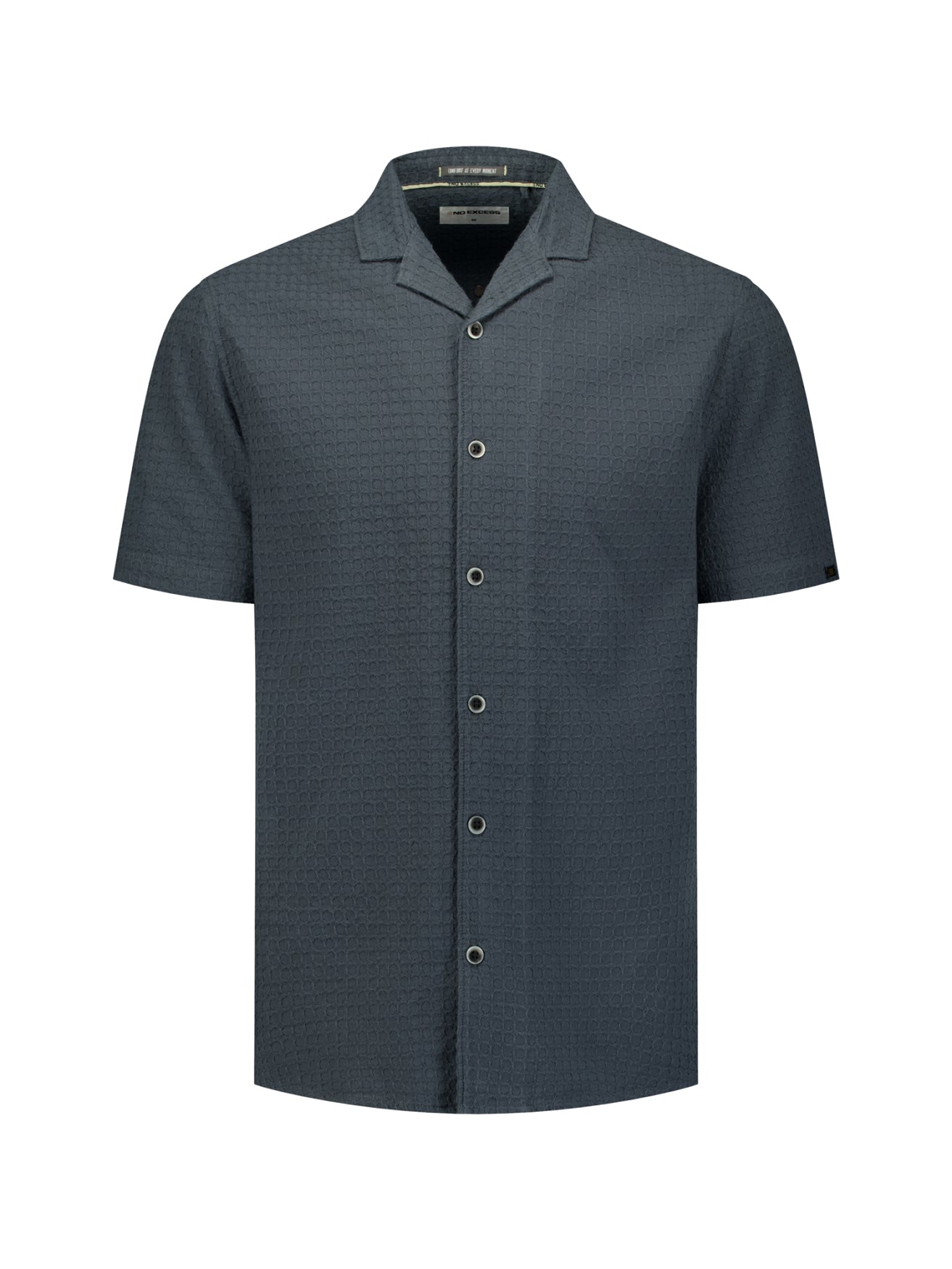 Baumwoll-Kurzarmhemd | Dark Steel