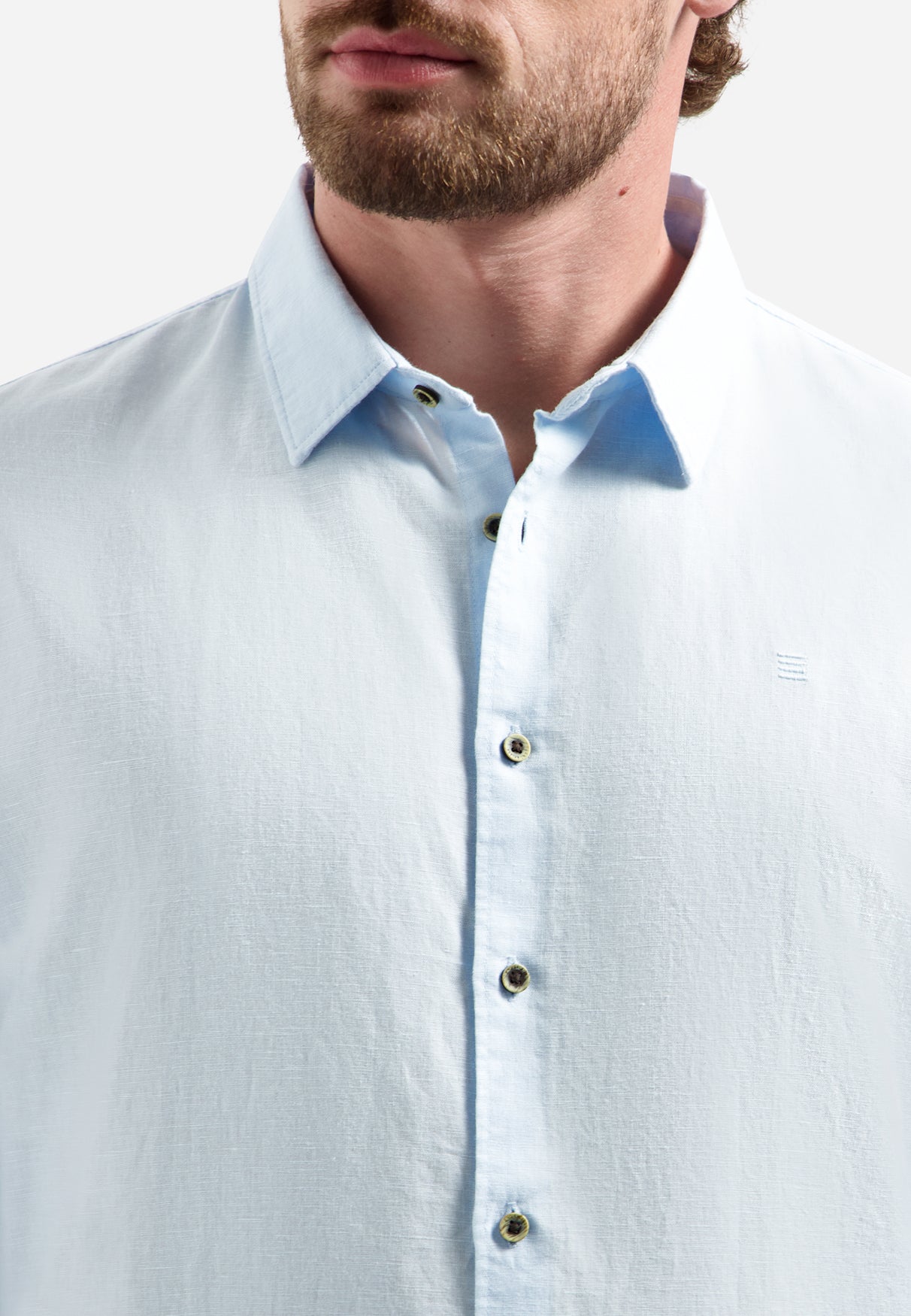 Linen blend shirt | Sky