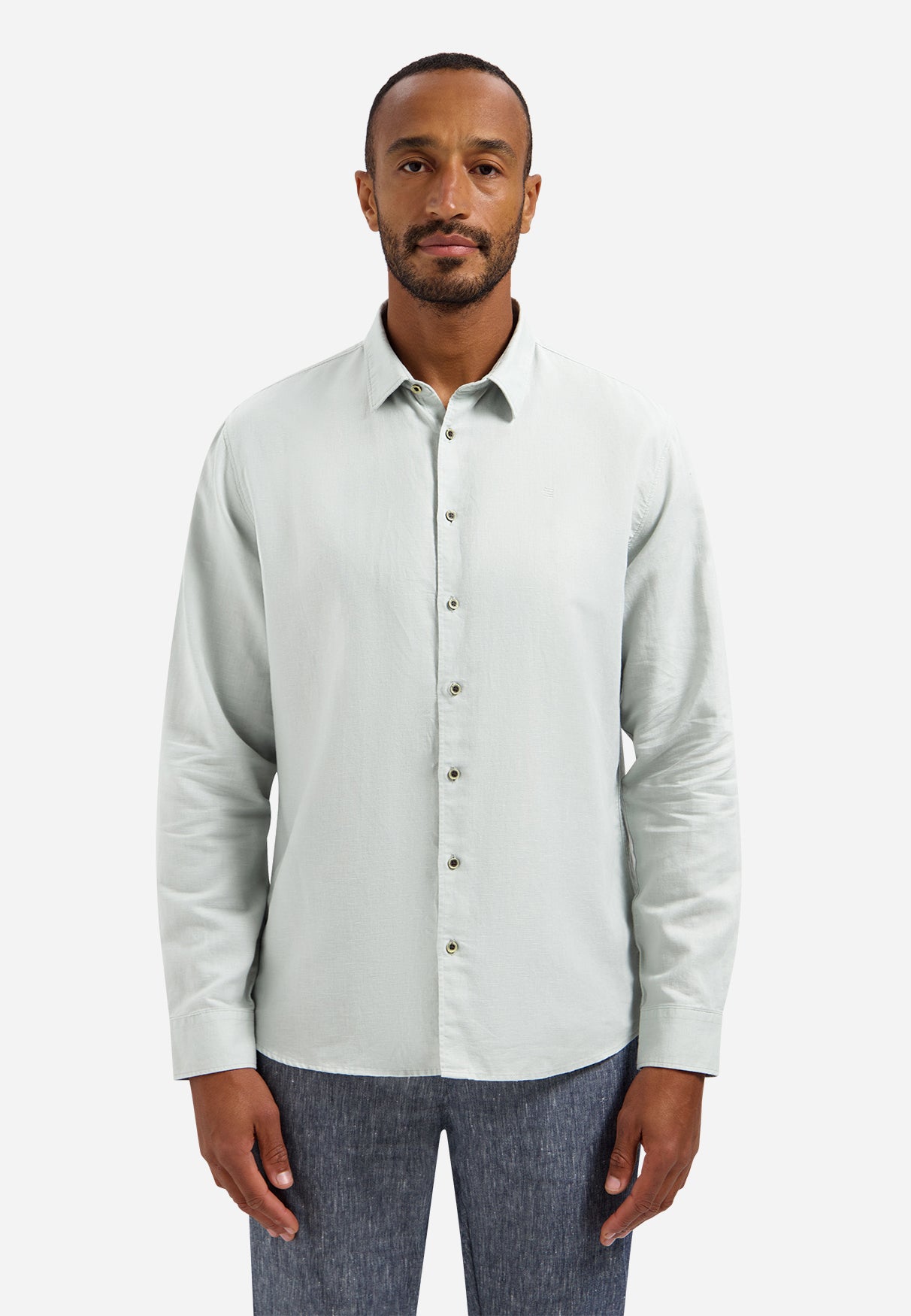 Linen blend shirt | Dusty Green