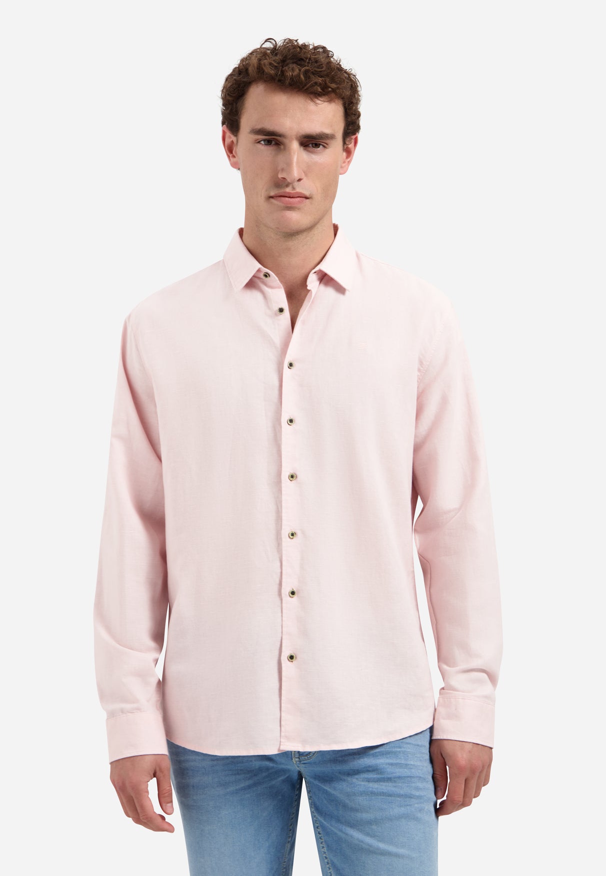 Linen blend shirt | Soft Pink