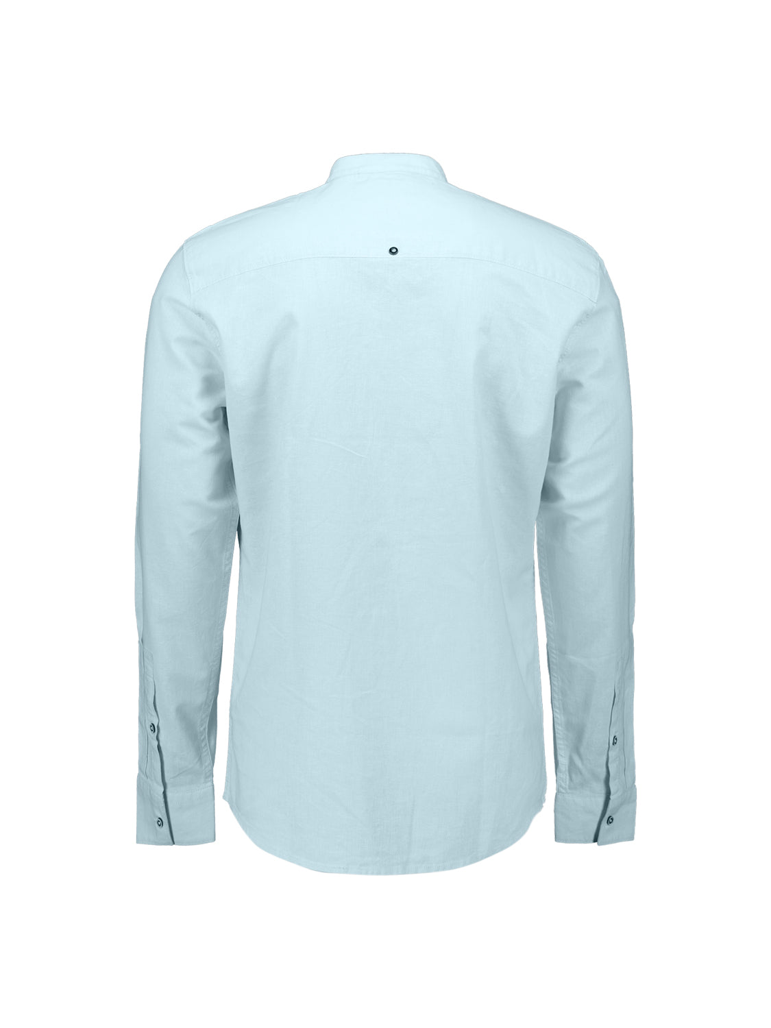 Linen-blend shirt with a stand-up collar. | Sky