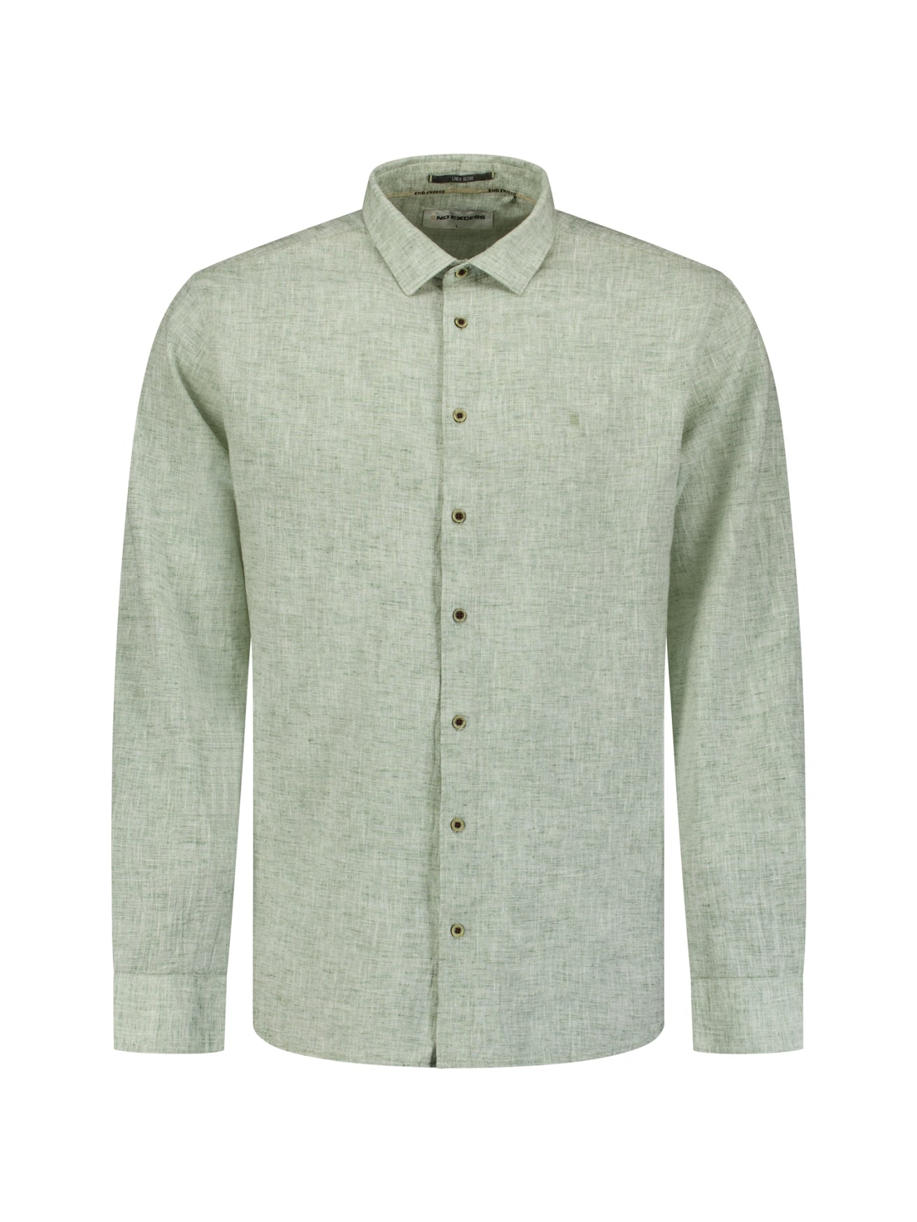 Two-tone linen blend shirt | Green