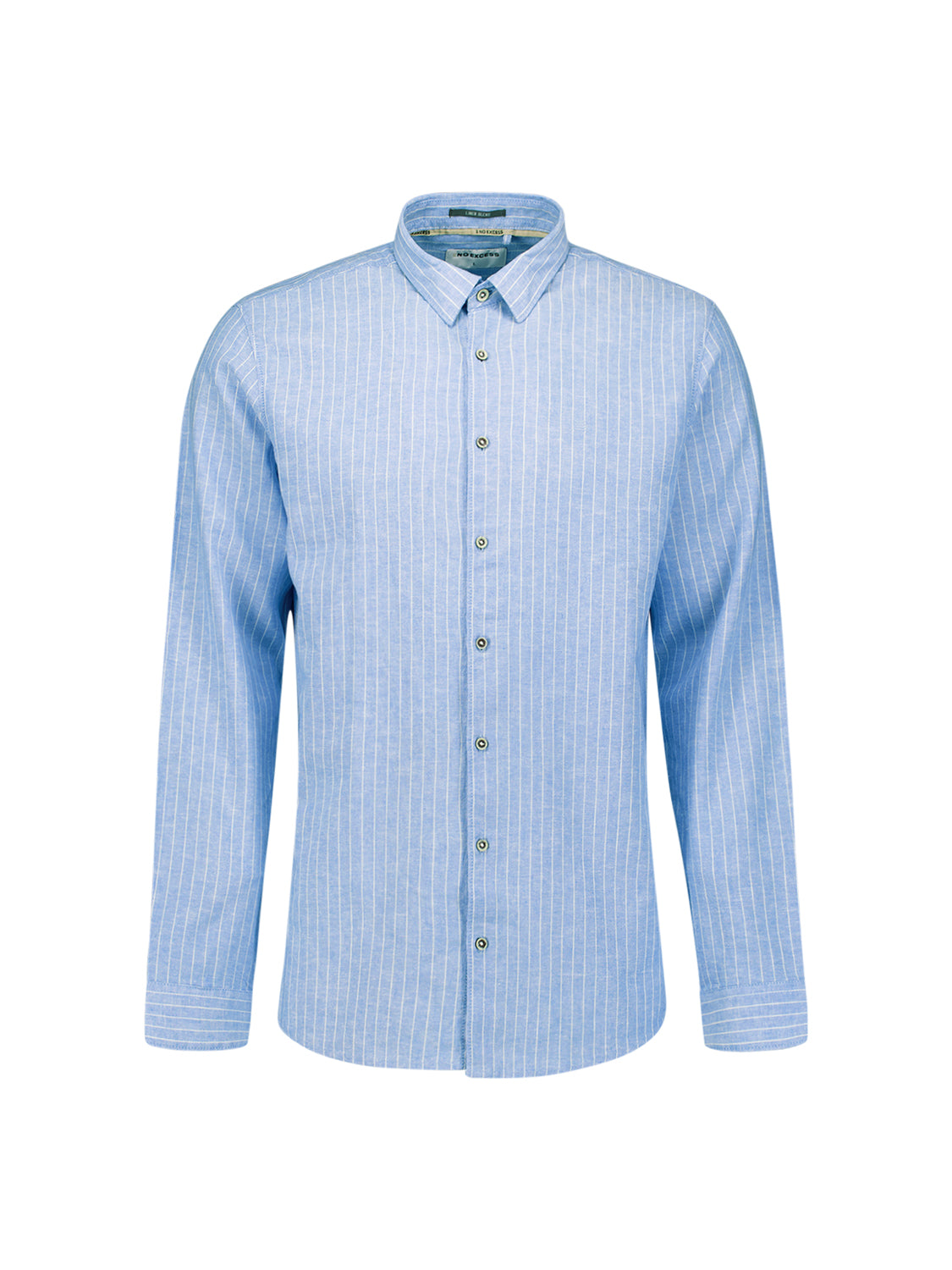 Hemd aus Leinenmischung mit feinen Streifen | Blue