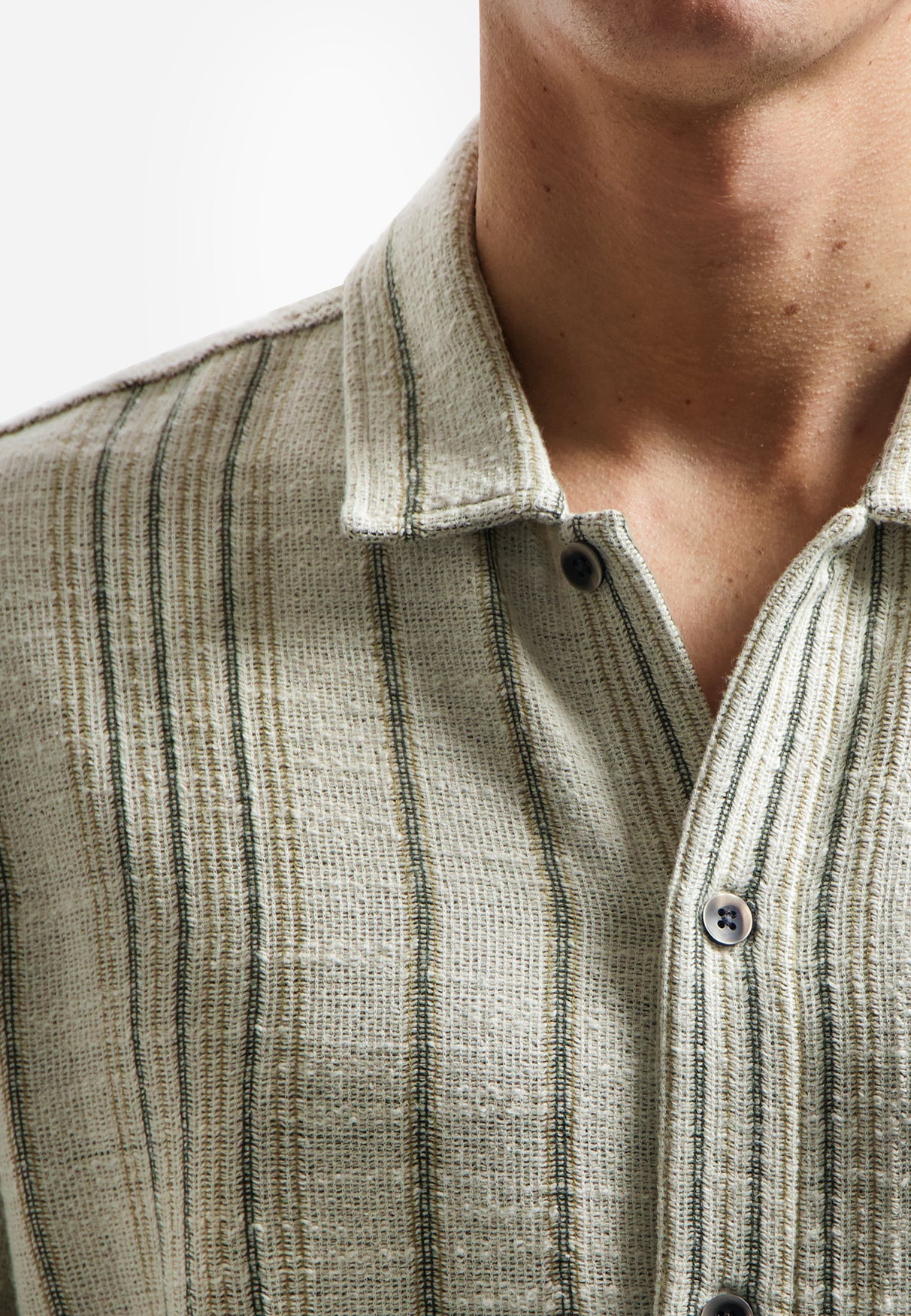 Jacquardhemd mit Streifen | Desert