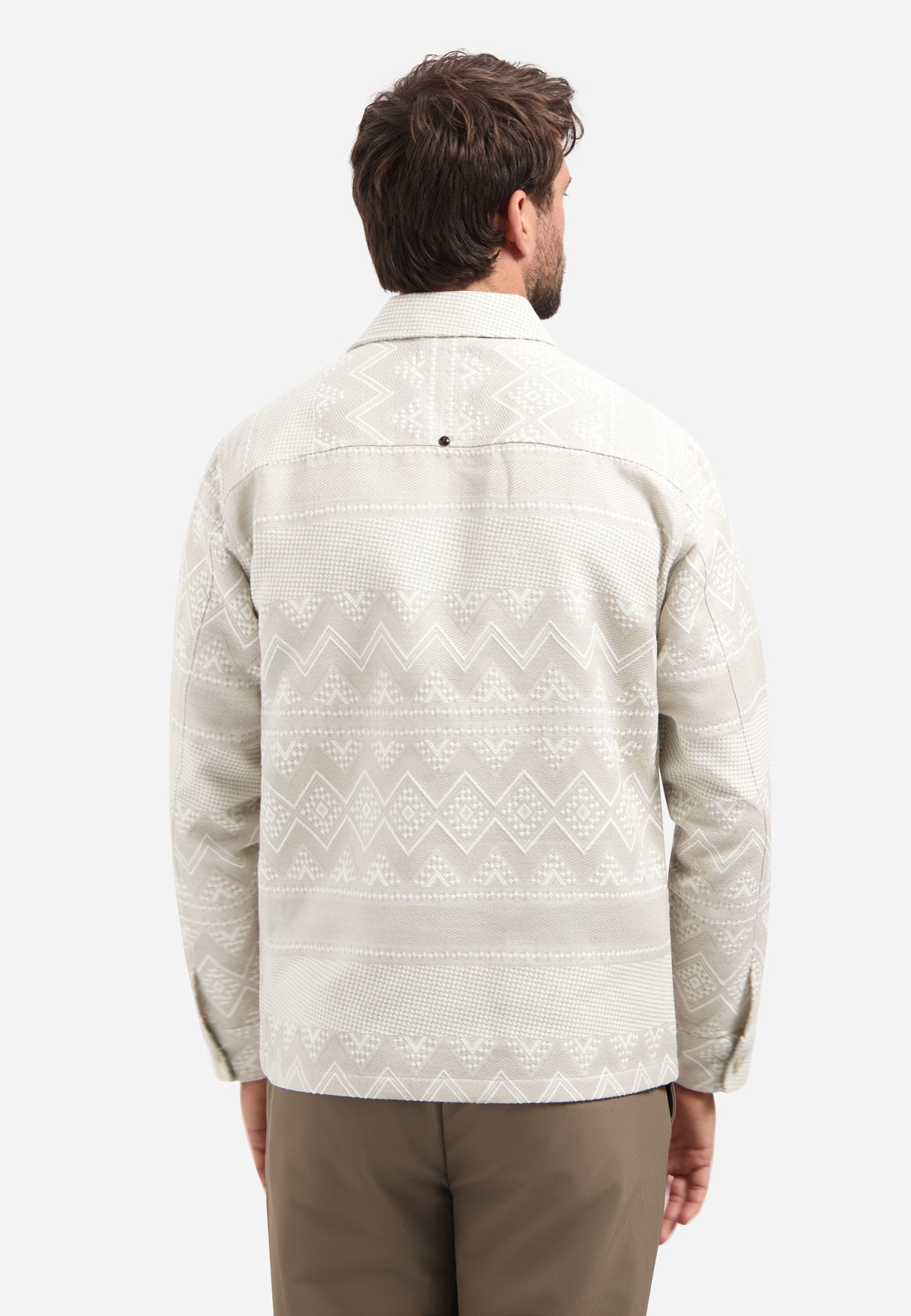 Jacquard-Overshirt. | Taupe