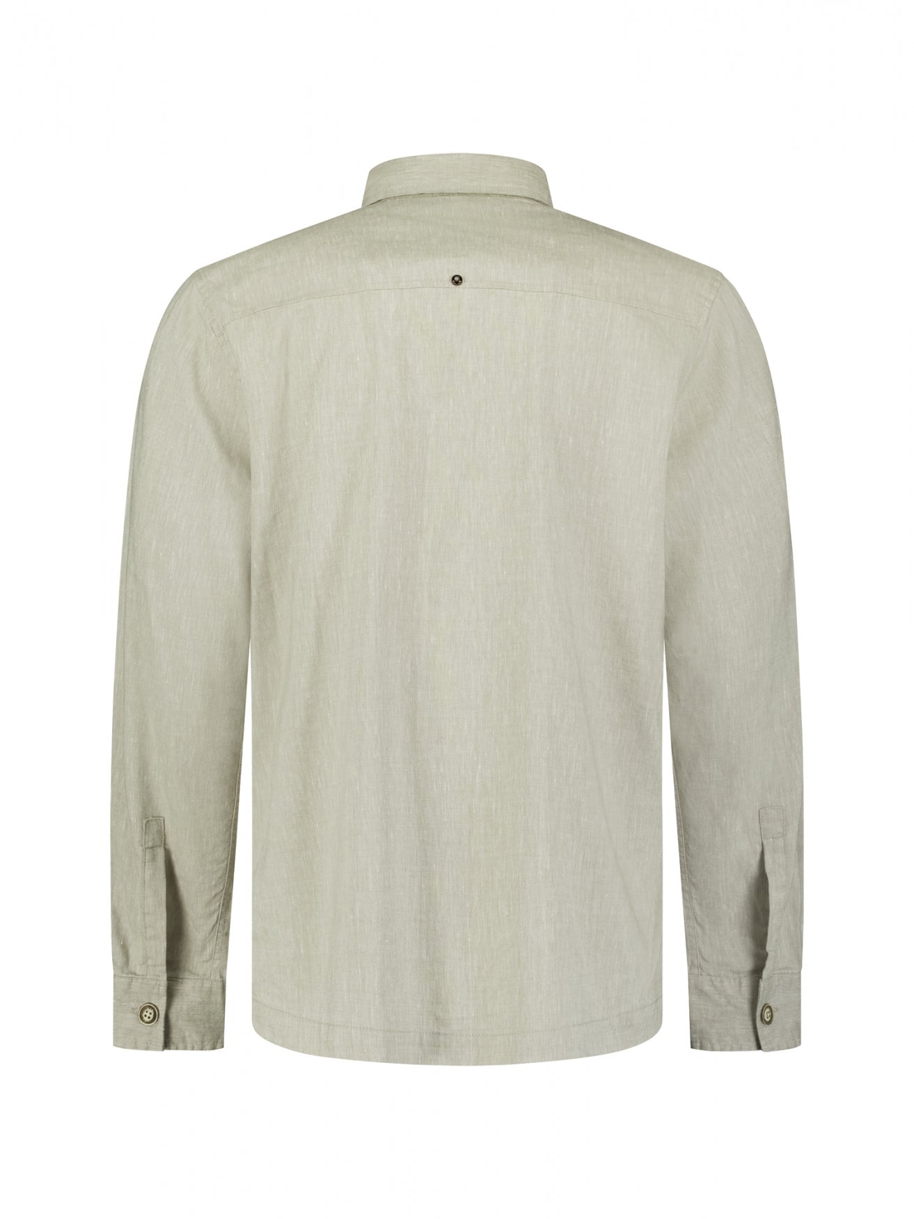 Zweifarbiges Leinen-Overshirt. | Taupe