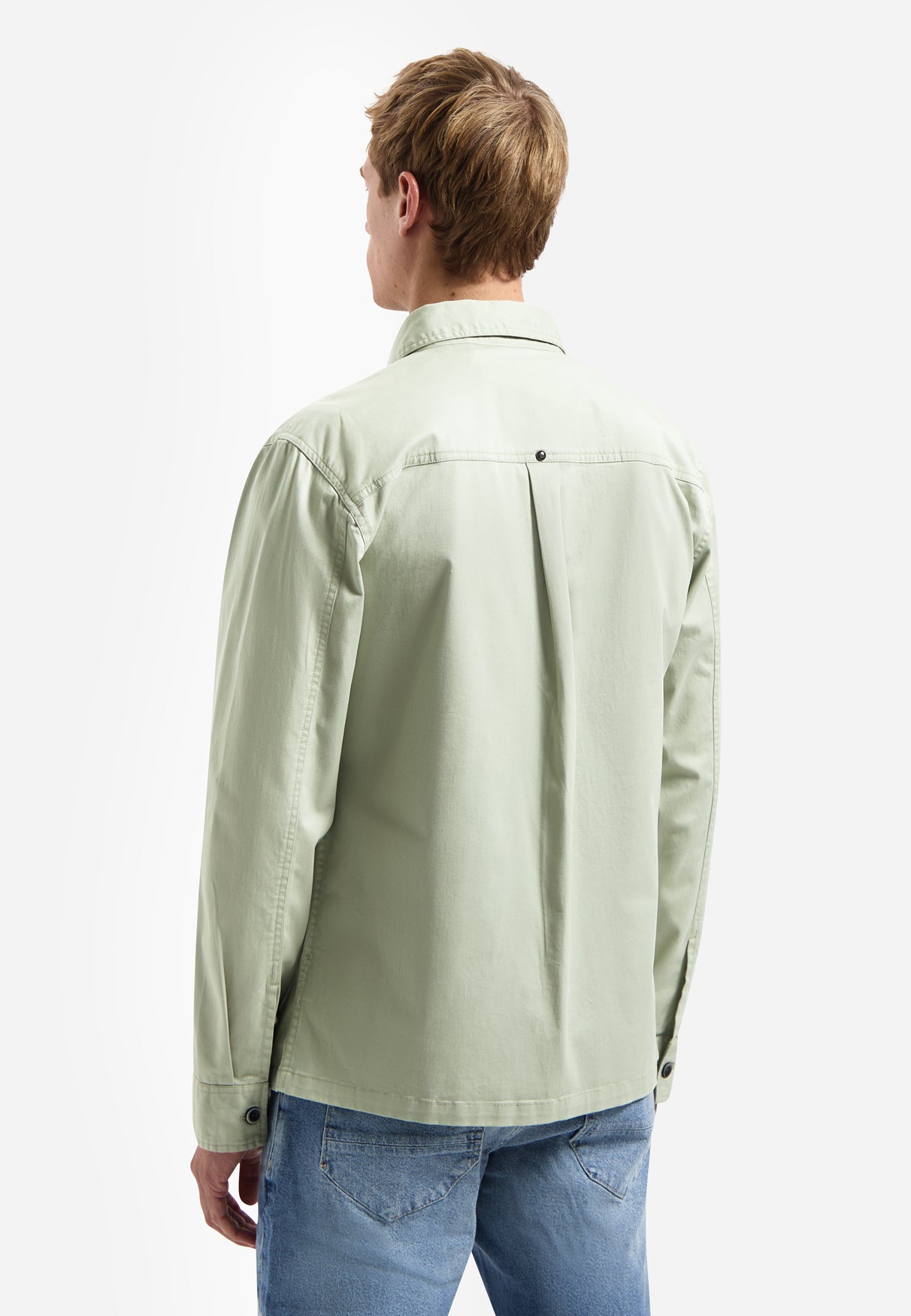 Twill-Stretch-Overshirt. | Light Moss