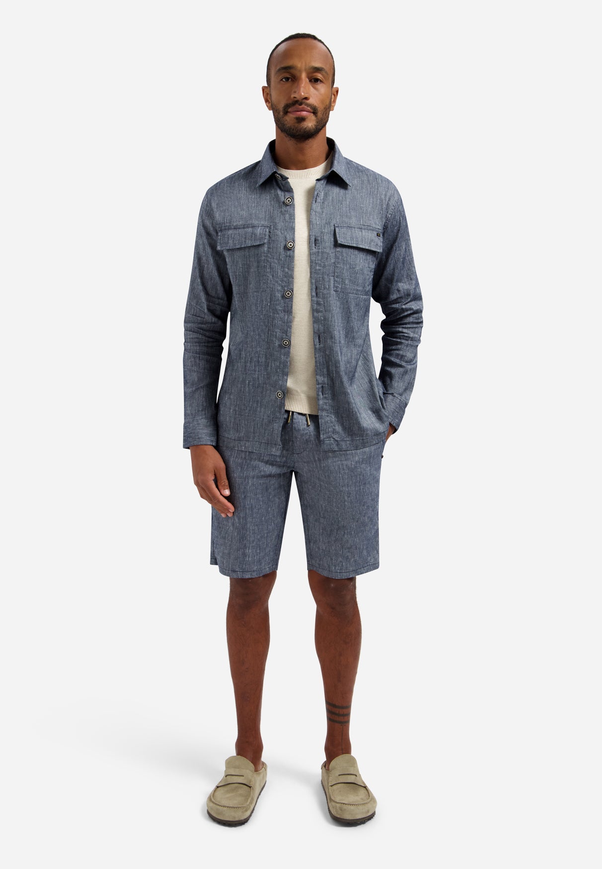 Linen-blend chino shorts | Night