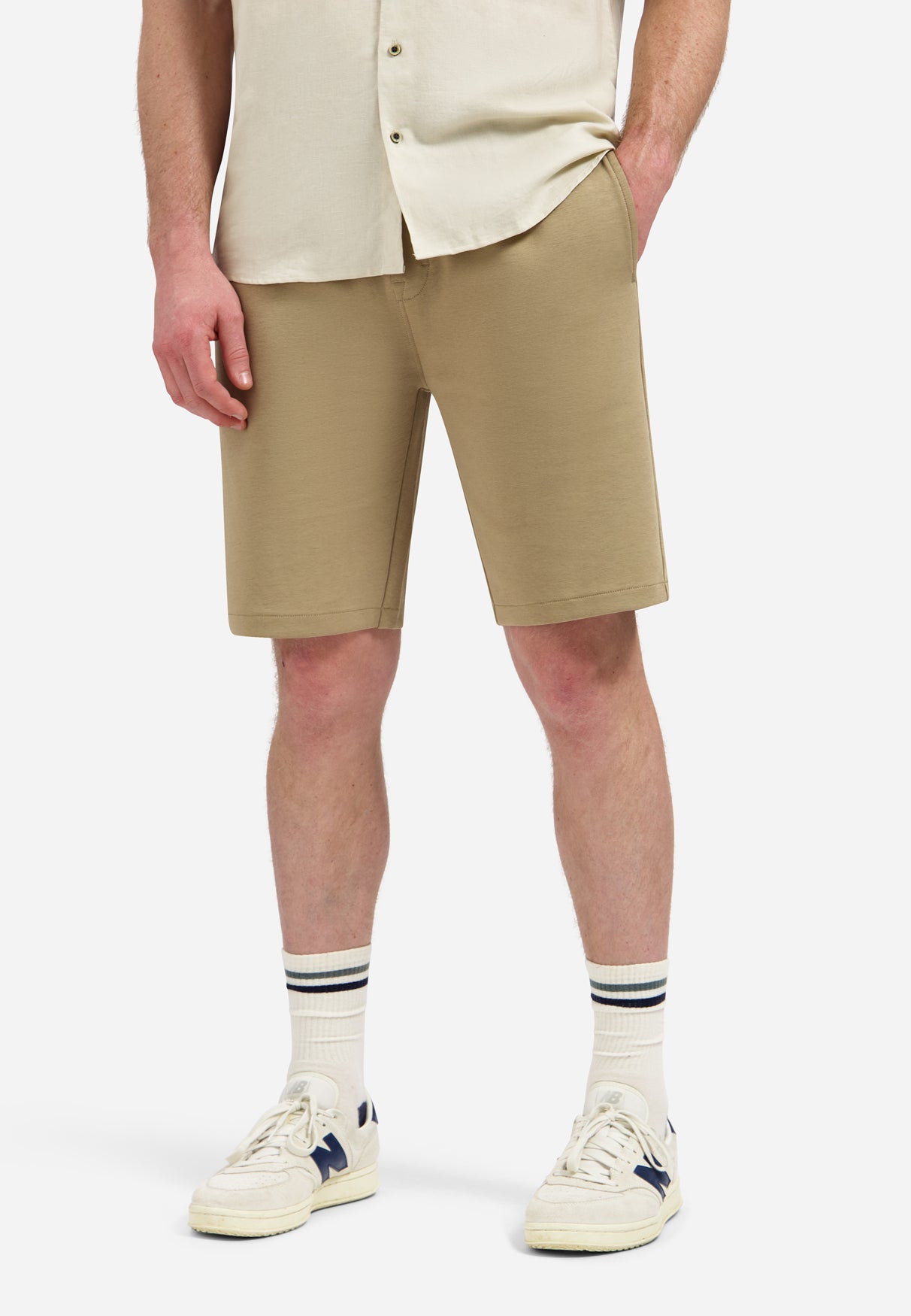 Interlock jersey shorts | Taupe