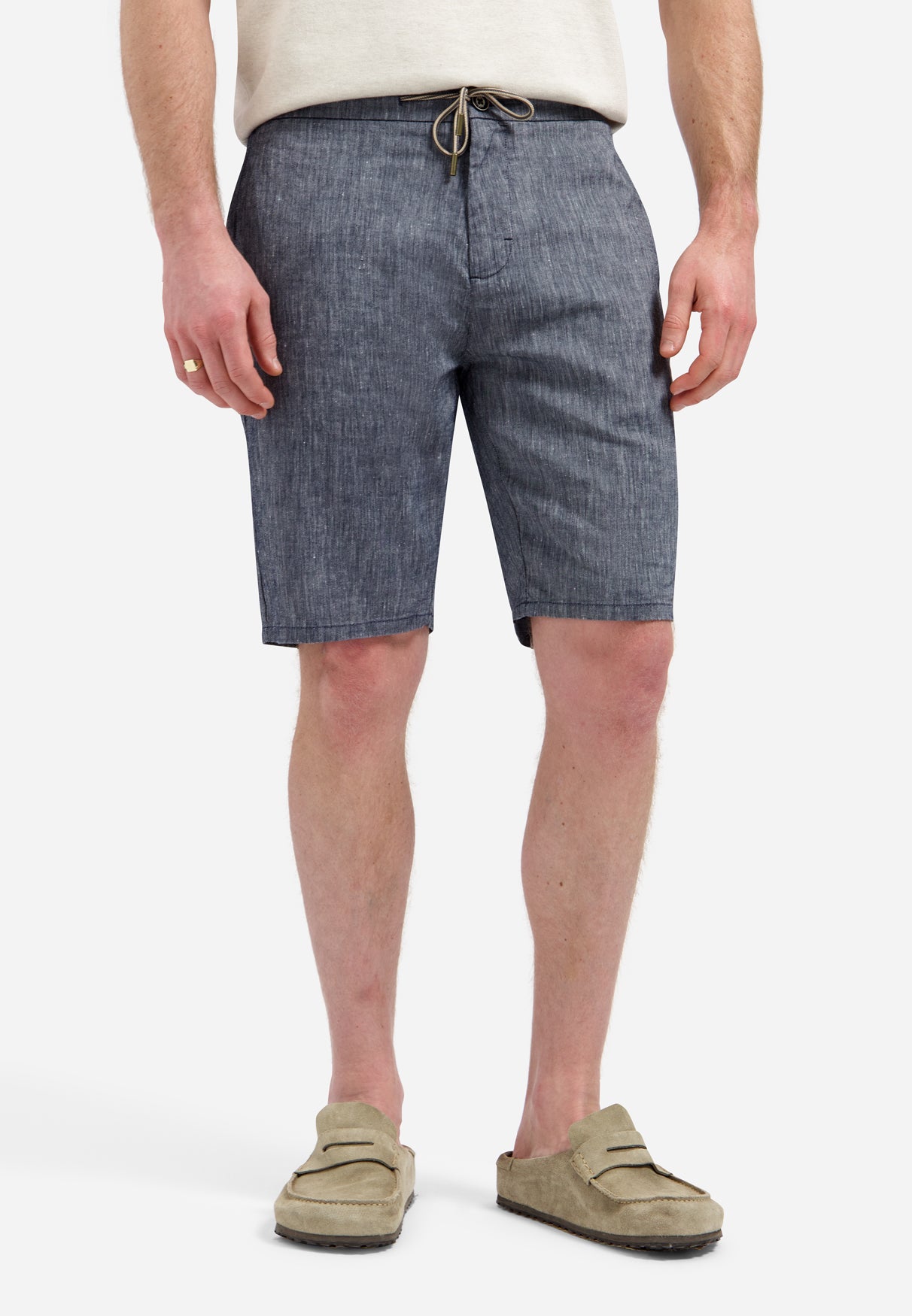 Chino shorts with linen | Night