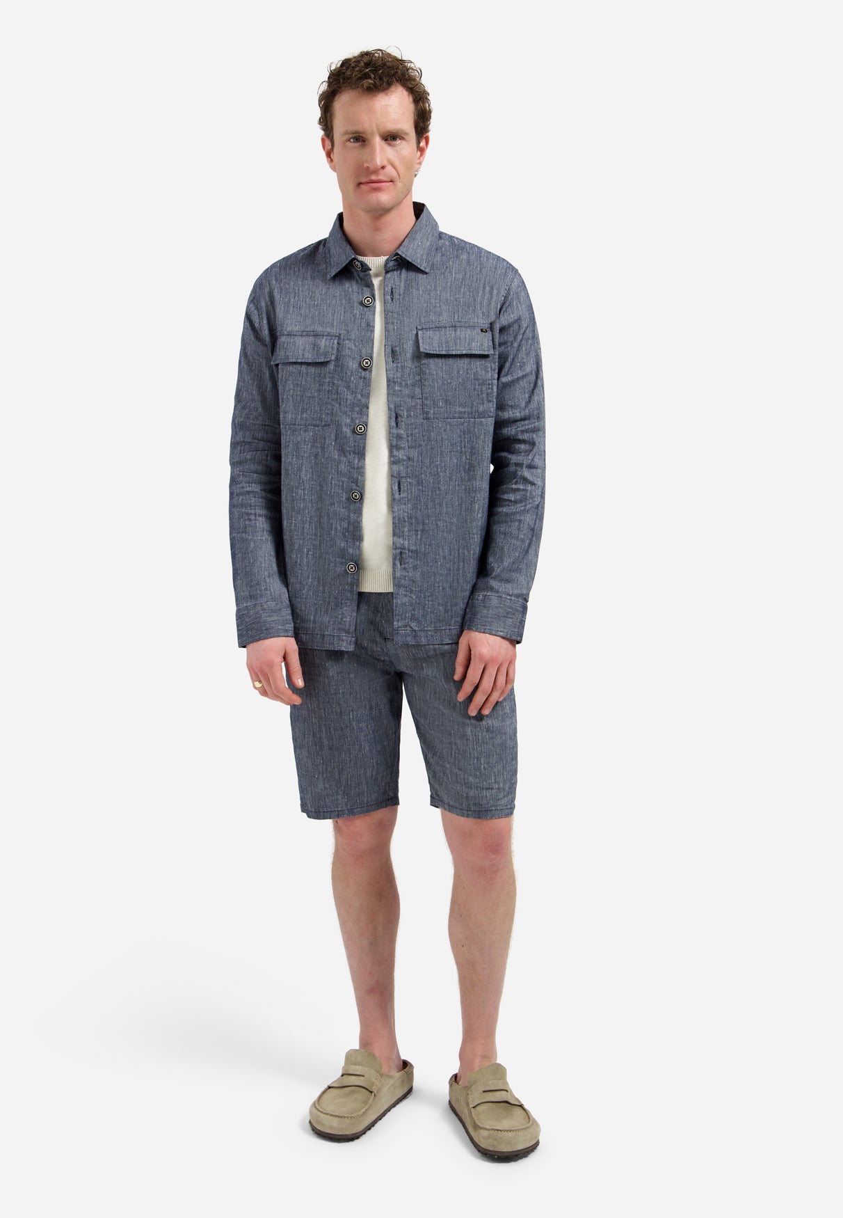 Chino shorts with linen | Night
