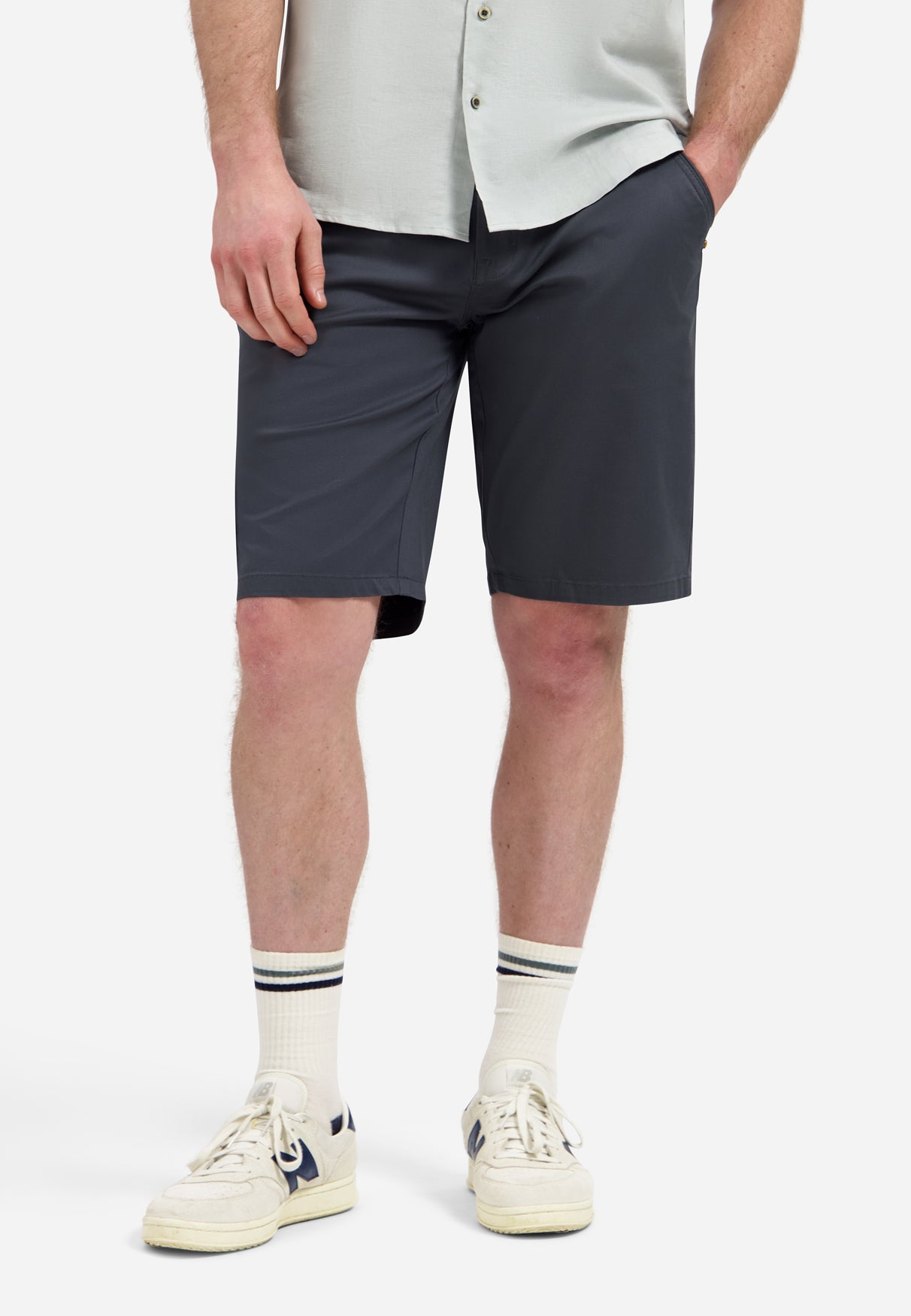 Stretch chino shorts | Dark Steel
