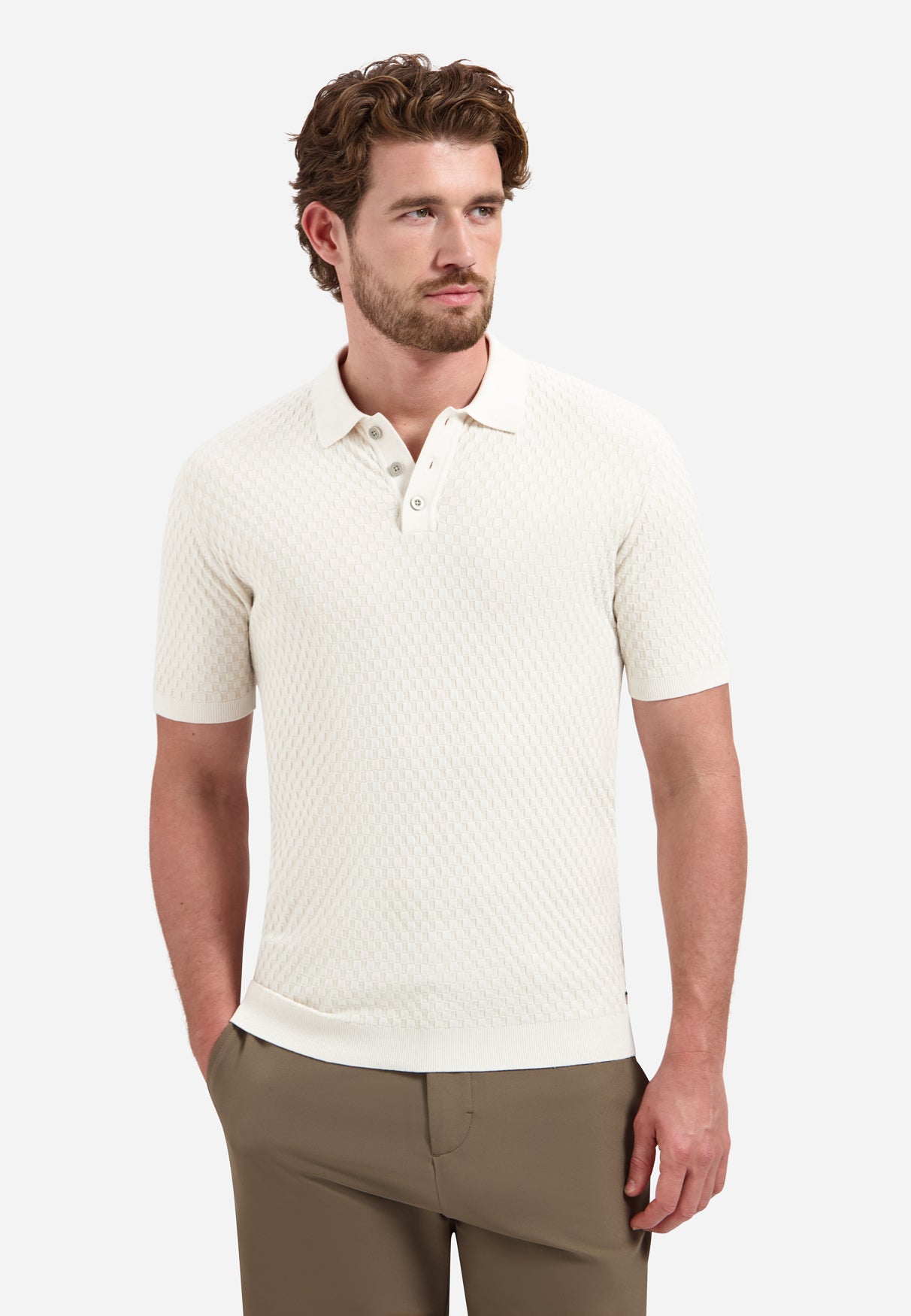 Gestreiftes T-Shirt mit Rundhalsausschnitt und kurzen Ärmeln | White