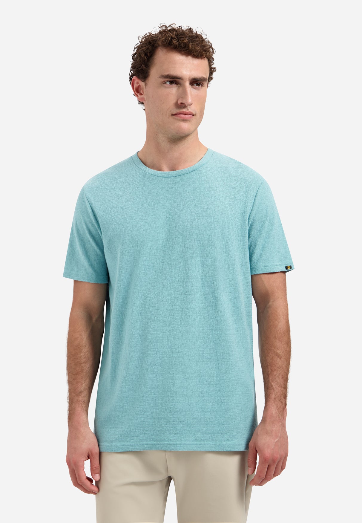 Gestreiftes T-Shirt mit Rundhalsausschnitt und kurzen Ärmeln | White