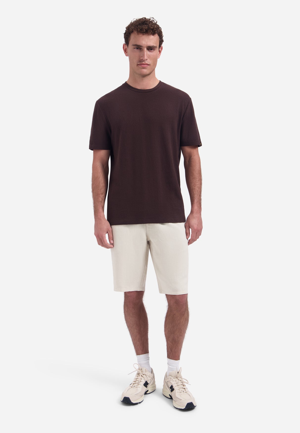 Short-sleeve crewneck T-shirt | Dark Brown