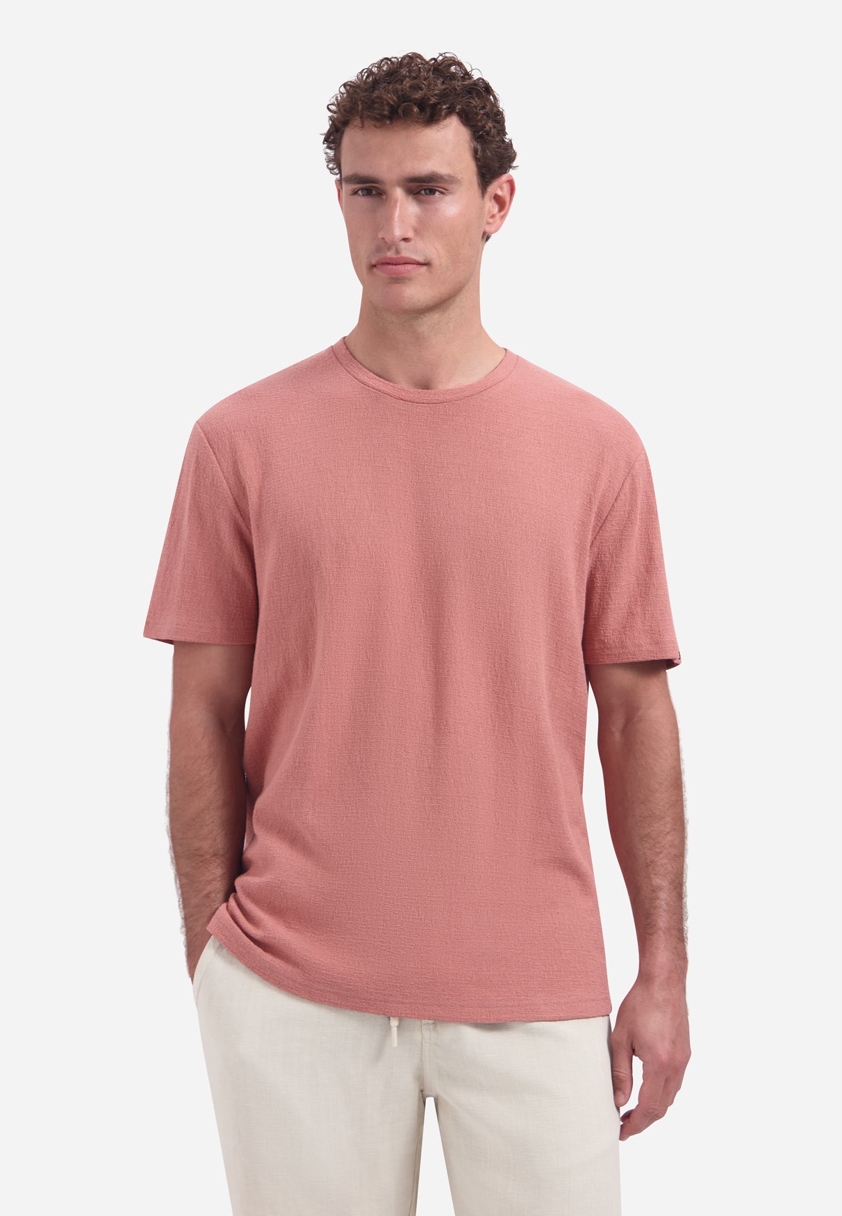 Short-sleeve crewneck T-shirt | Coral