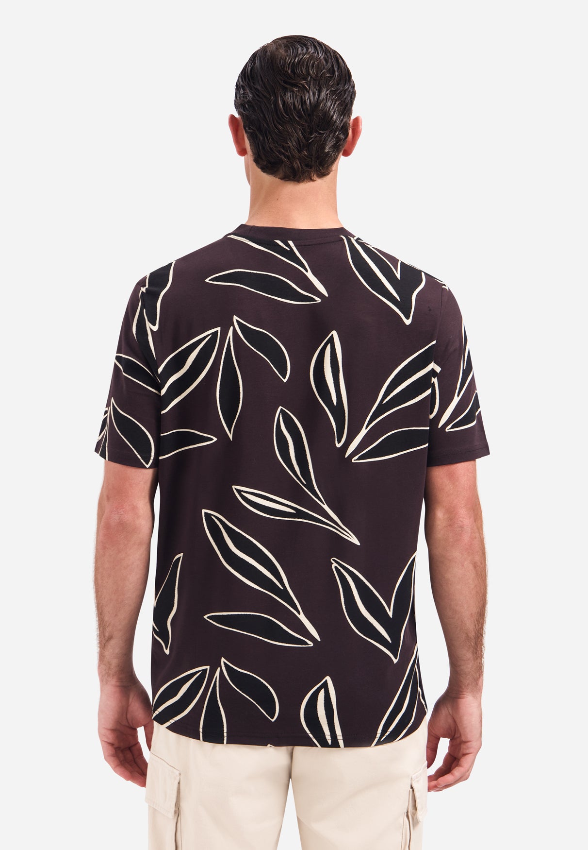 T-Shirt mit kurzen Ärmeln und Aufdruck | Dark Brown