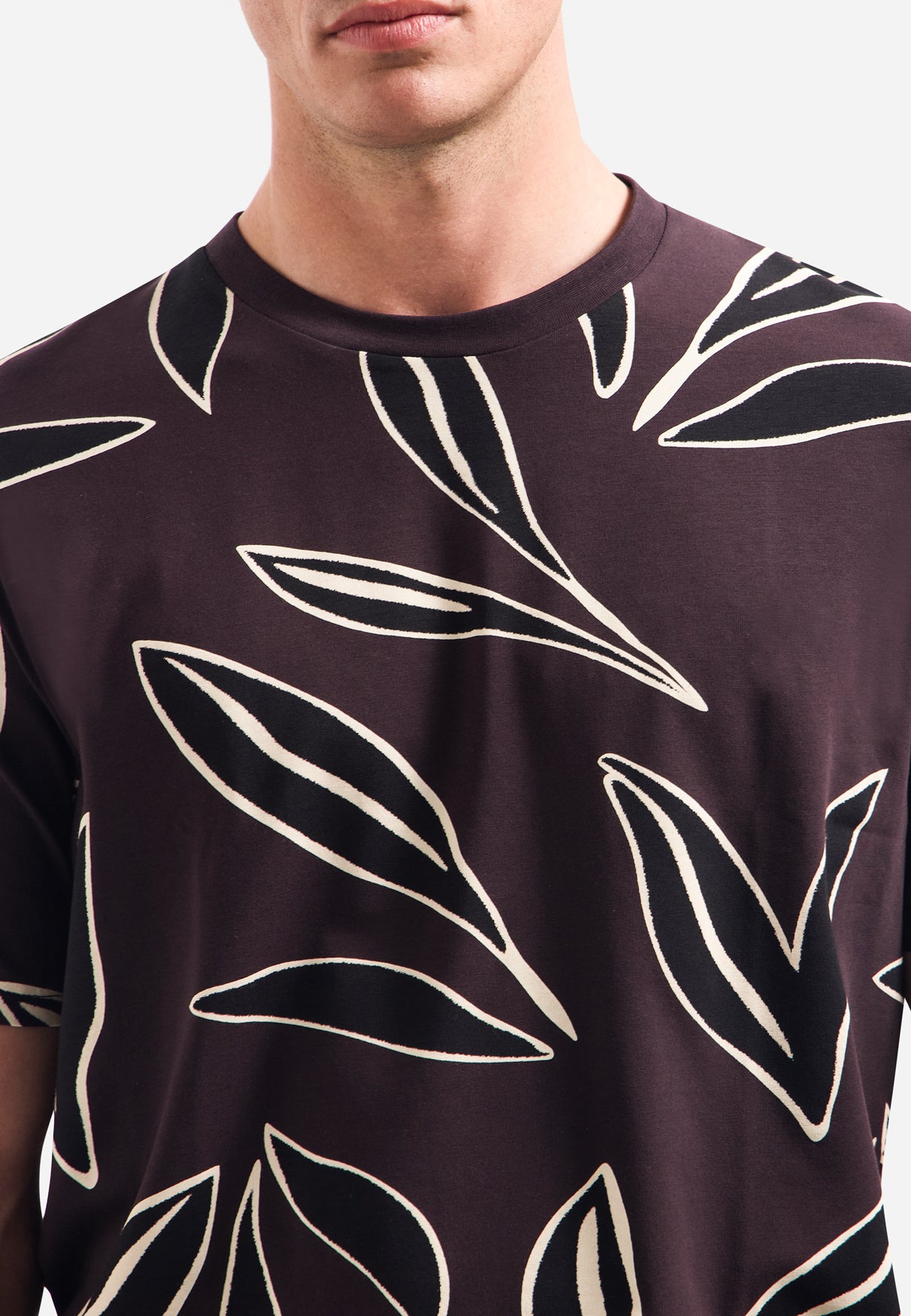 T-Shirt mit kurzen Ärmeln und Aufdruck | Dark Brown