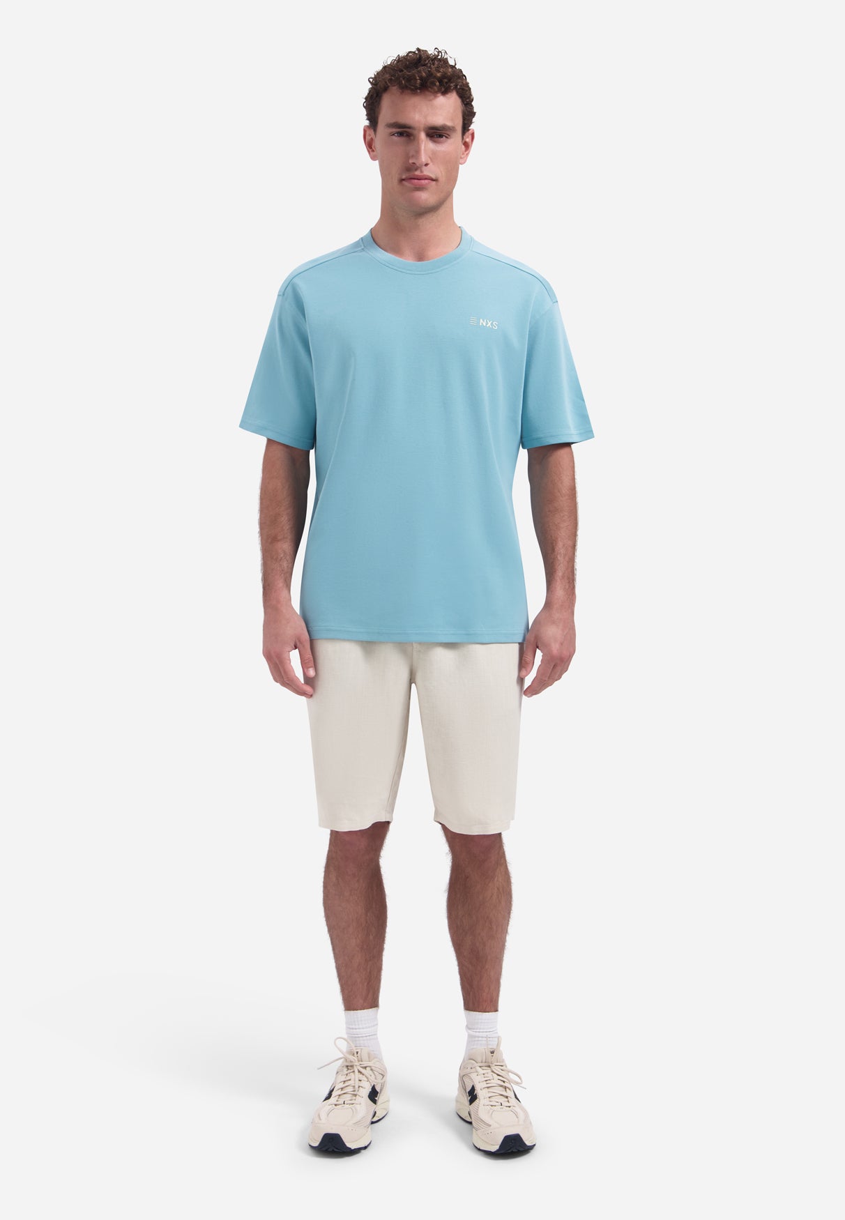 T-Shirt mit Rundhalsausschnitt, kurzen Ärmeln und Aufdruck auf dem Rücken | Seablue
