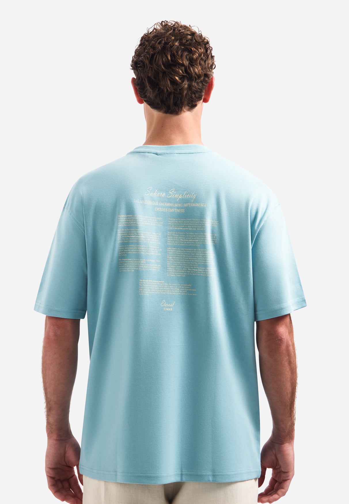 Kurzärmeliges T-Shirt mit Rundhalsausschnitt und Rückenprint | Seablue