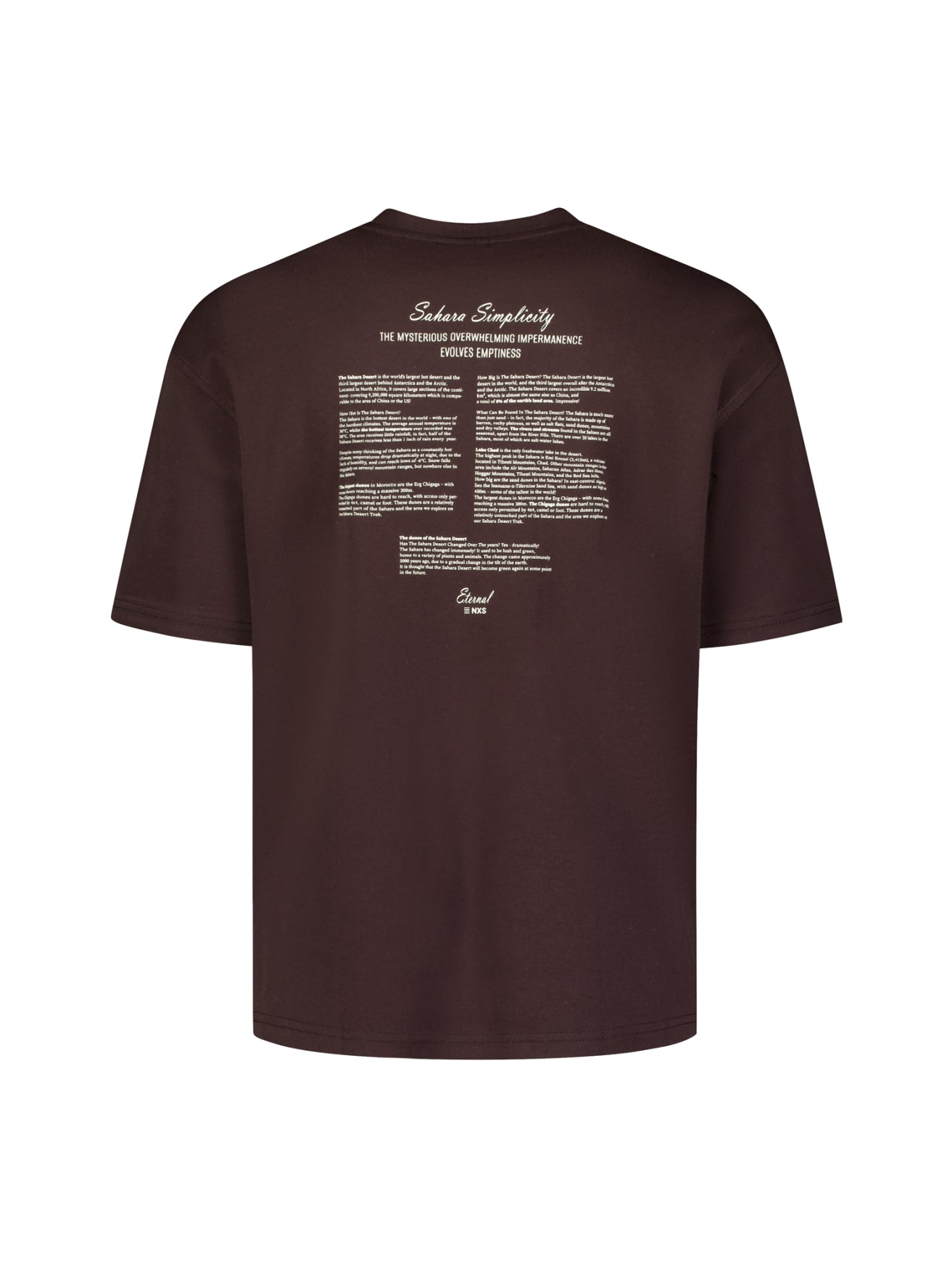 Kurzärmeliges T-Shirt mit Rundhalsausschnitt und Rückenprint | Dunkelbraun