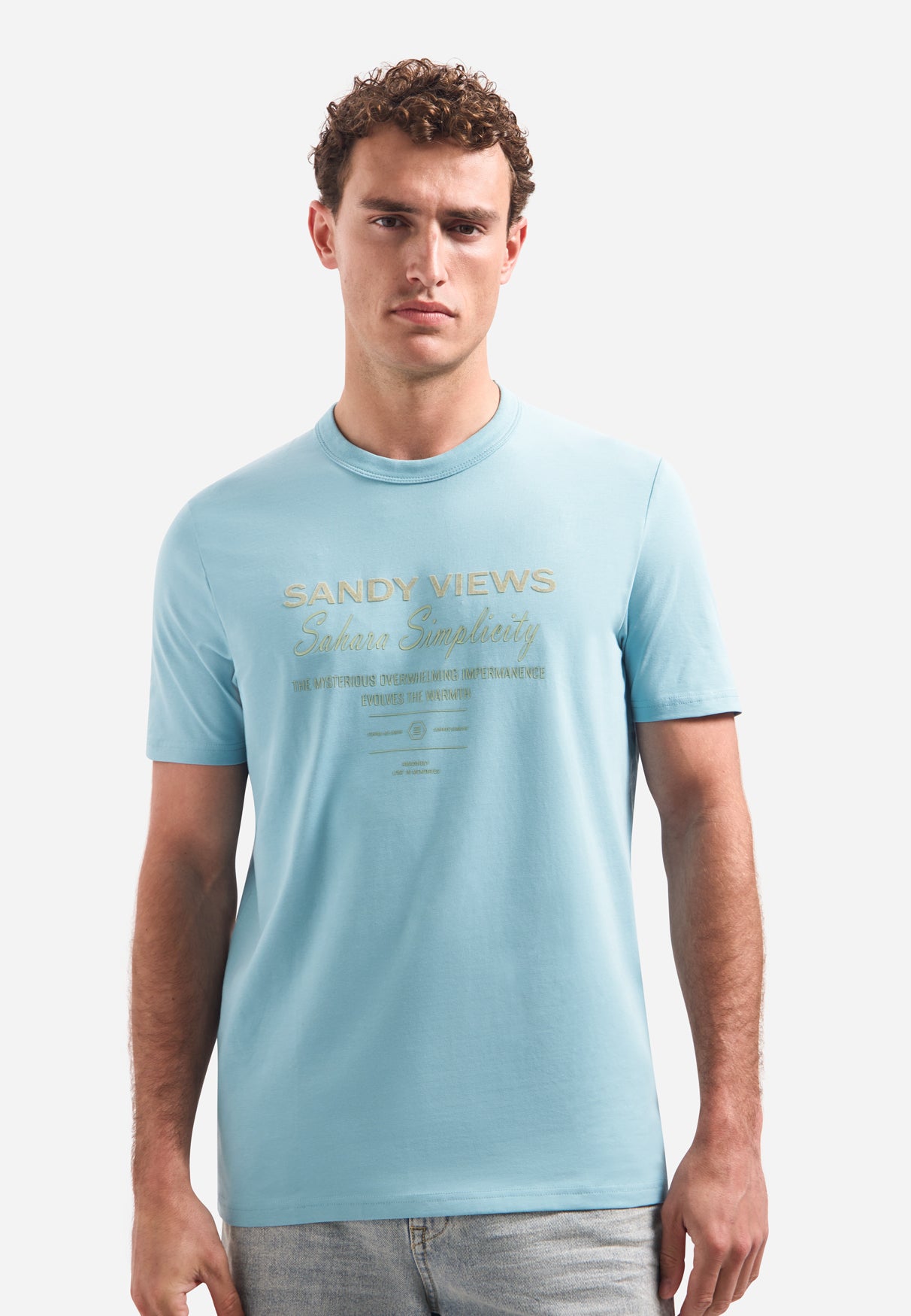 T-Shirt mit Rundhalsausschnitt und kurzen Ärmeln mit Aufdruck | Seablue