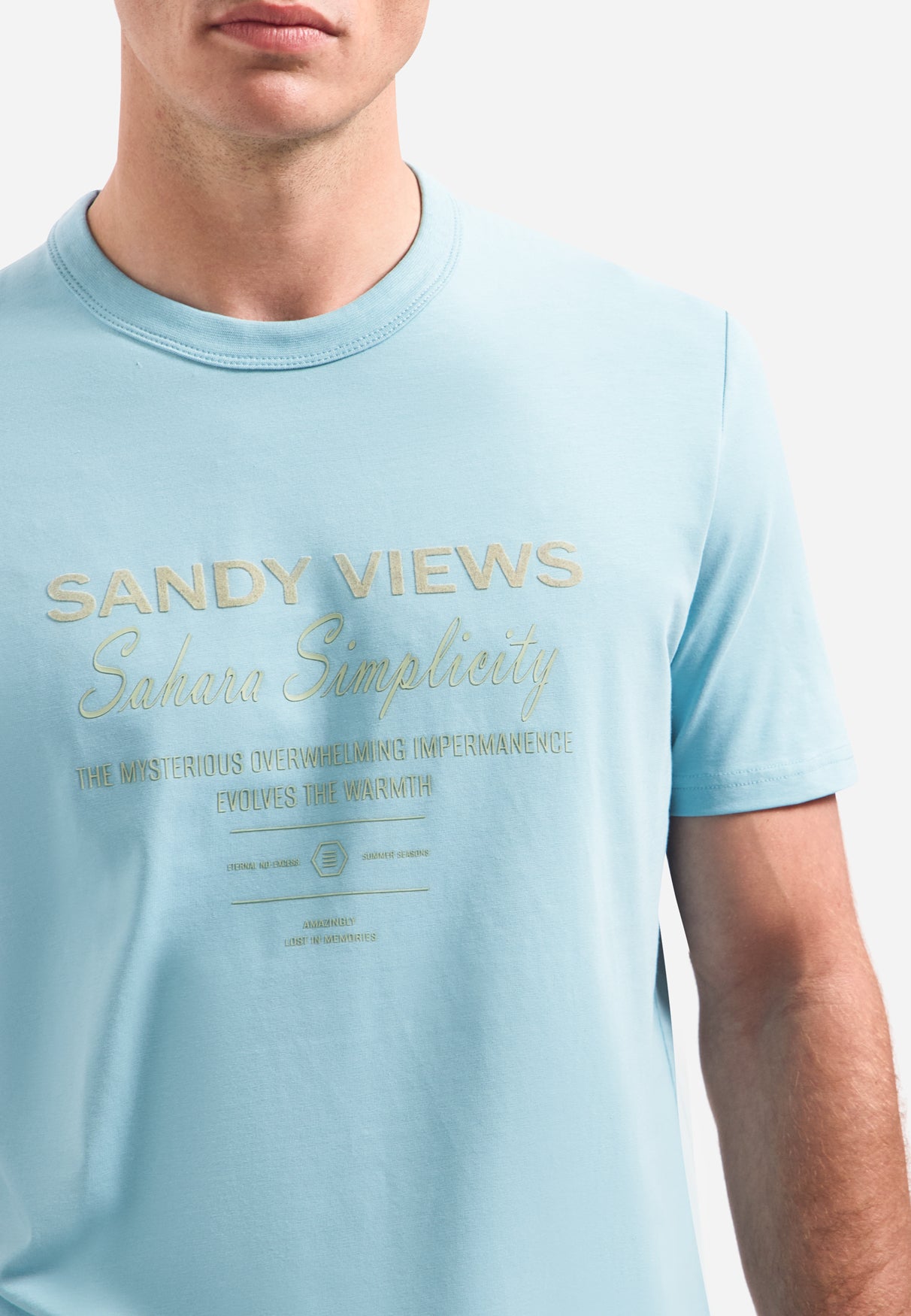 T-Shirt mit Rundhalsausschnitt und kurzen Ärmeln mit Aufdruck | Seablue