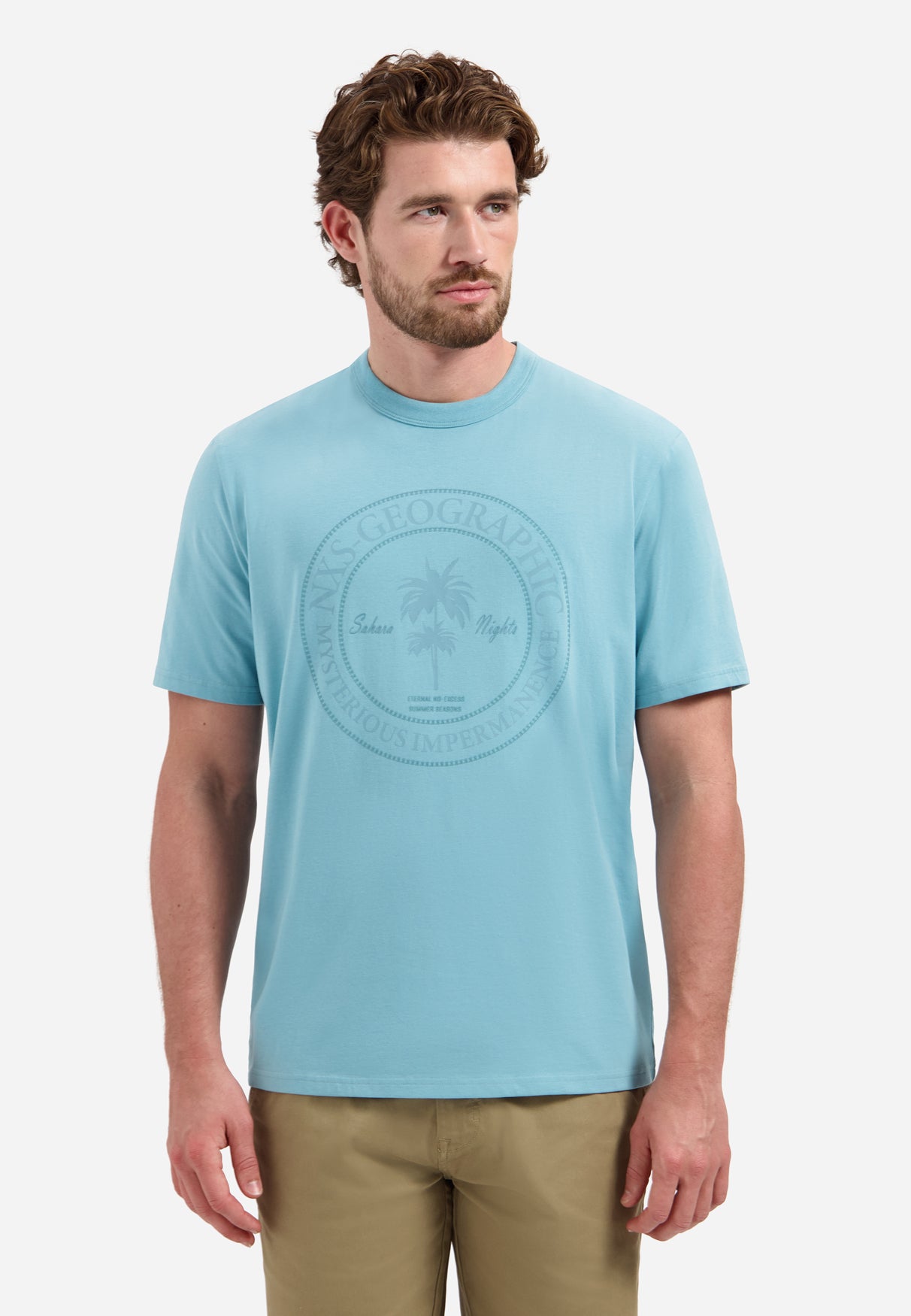 Gestreiftes T-Shirt mit Rundhalsausschnitt und kurzen Ärmeln | White