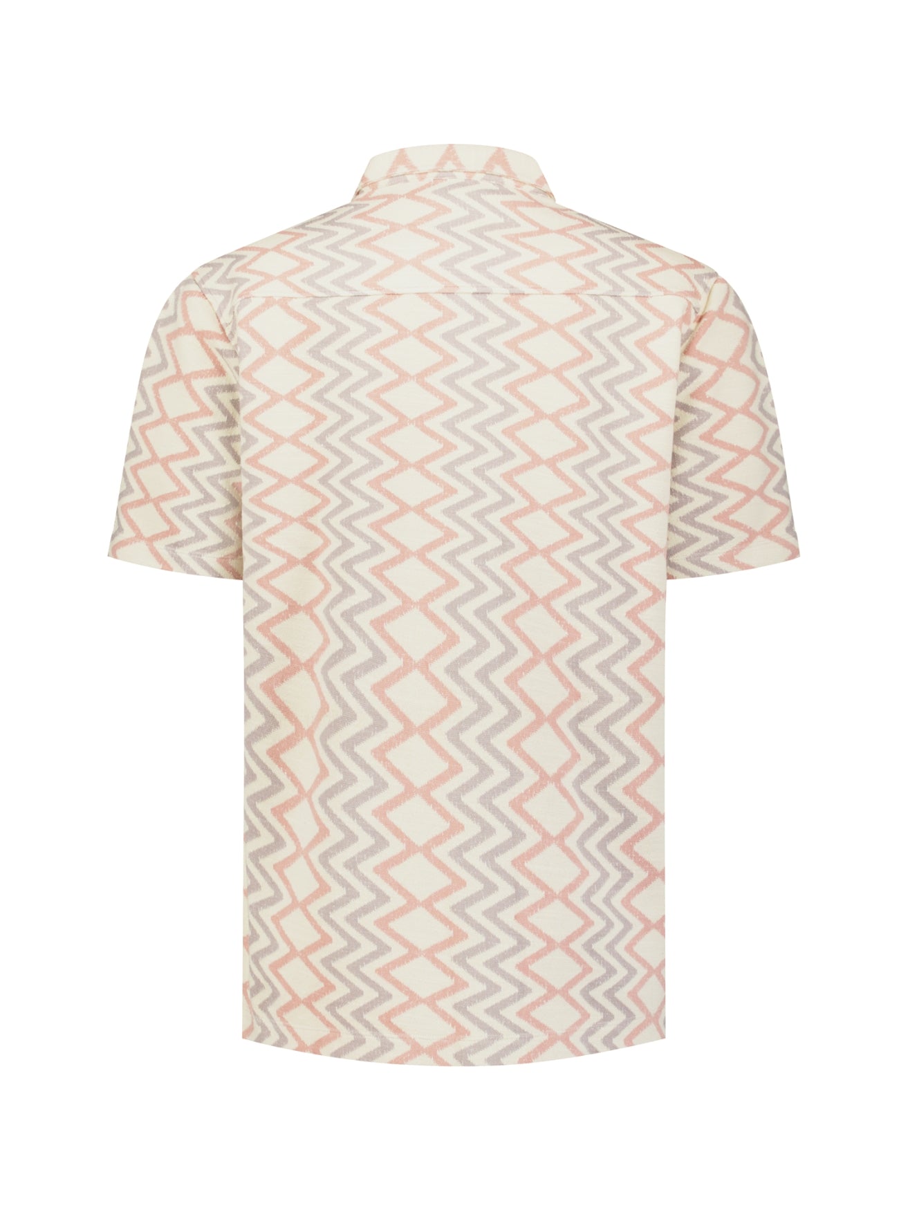 Kurzarm-Shirt mit Zickzack-Druck | Coral