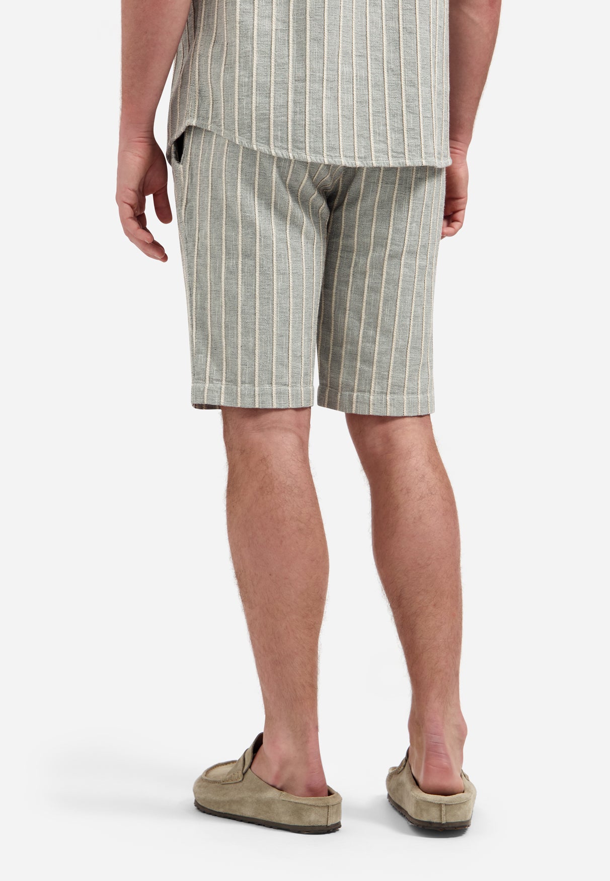 Striped cargo shorts with drawstring | Sand