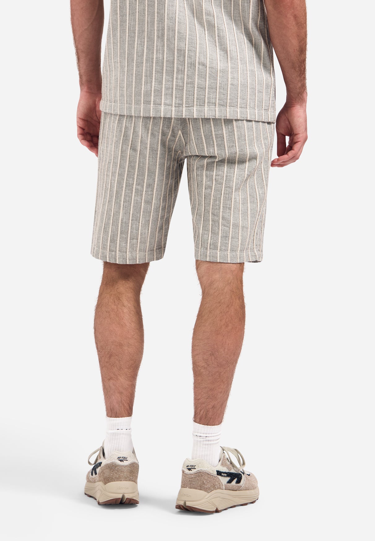 Gestreifte Cargoshorts mit Kordelzug | Sand