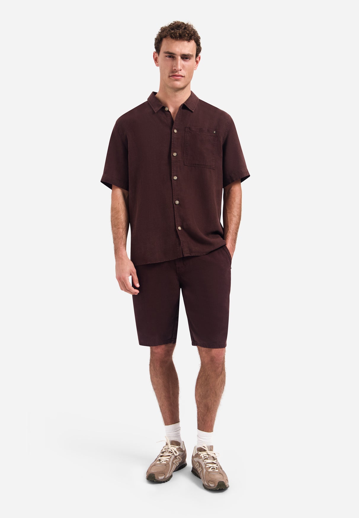 Chino shorts with drawstring | Dark Brown