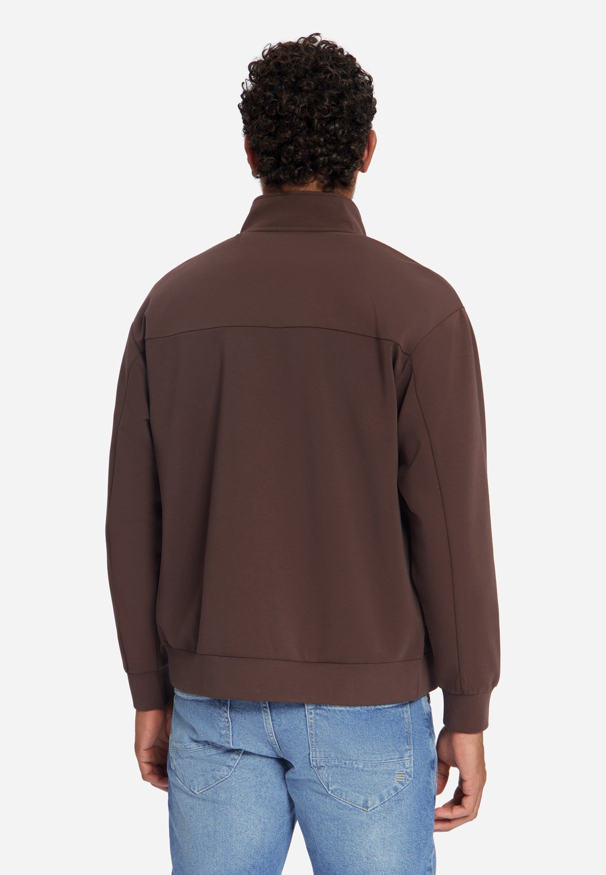 Sweatjacke mit Reißverschluss | Dark Brown
