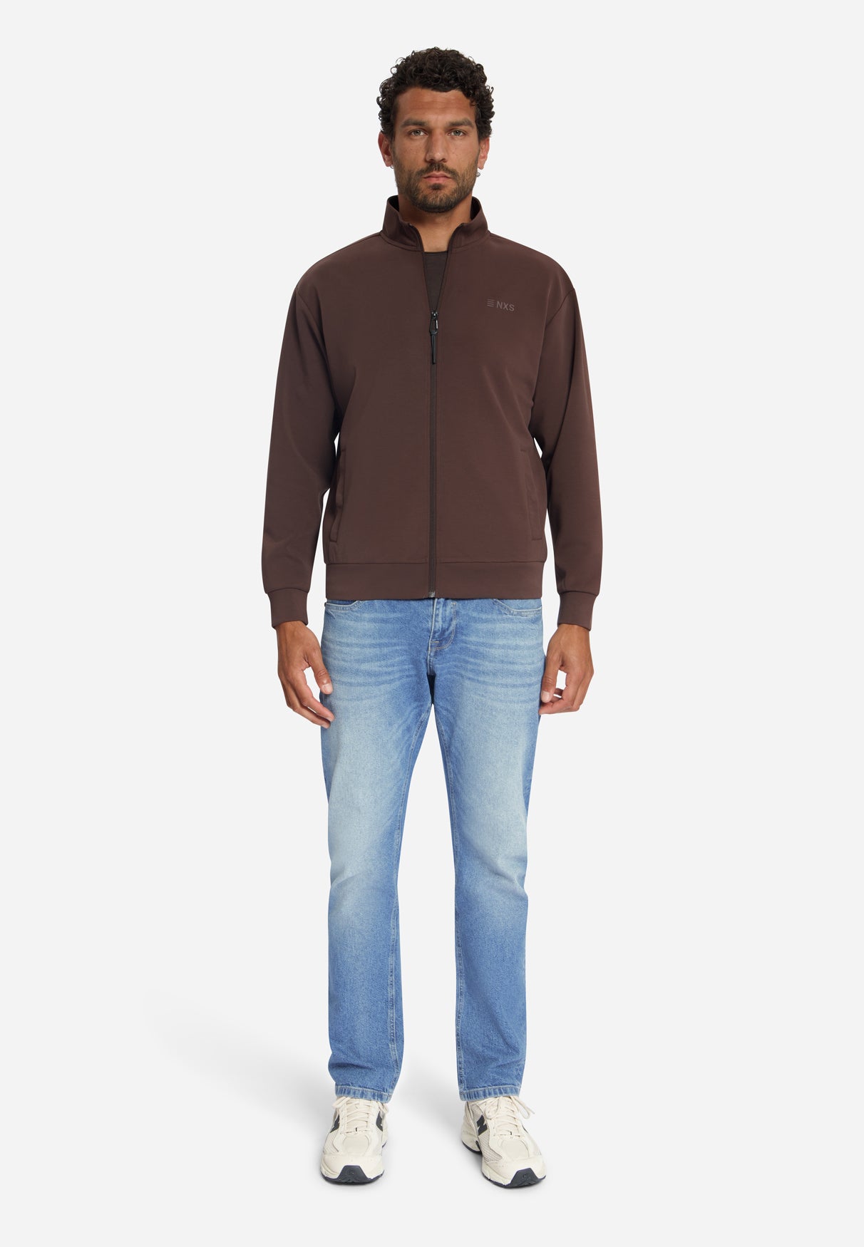 Sweatjacke mit Reißverschluss | Dark Brown
