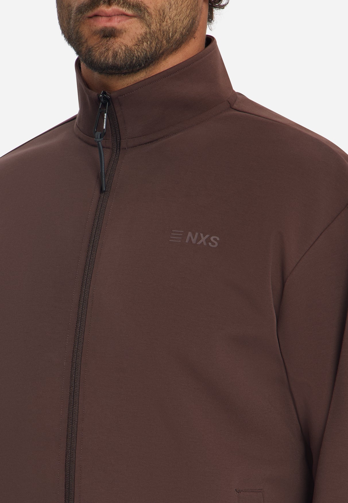 Sweatjacke mit Reißverschluss | Dark Brown