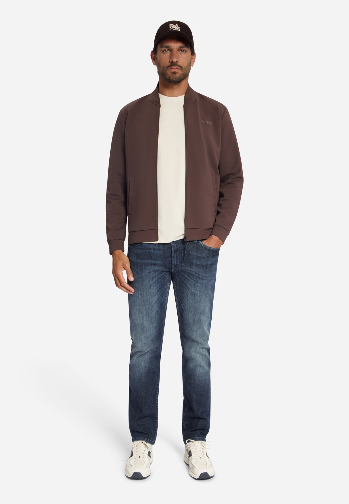 Bomber Sweatjacke | Dark Brown
