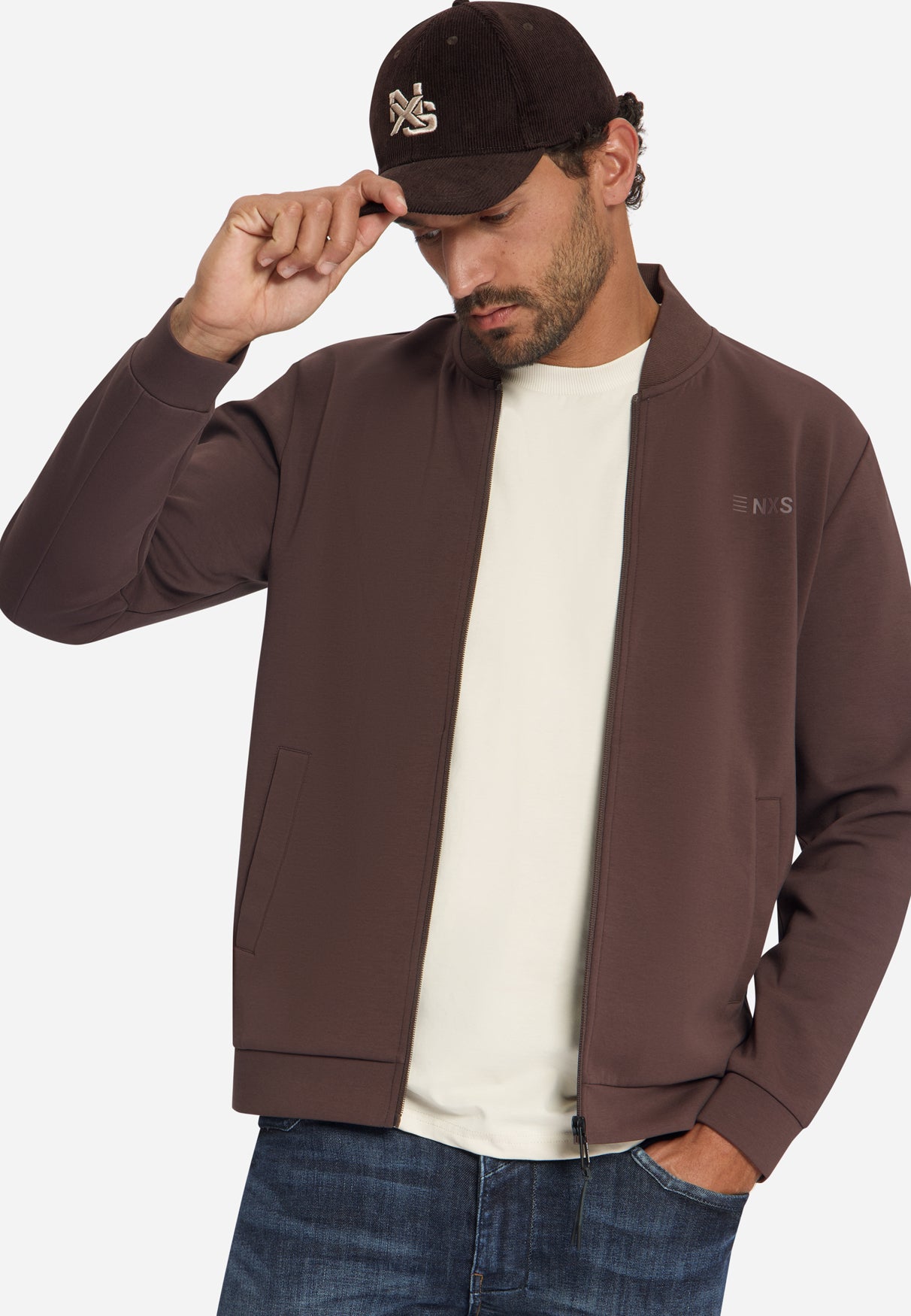 Bomber Sweater | Dark Brown