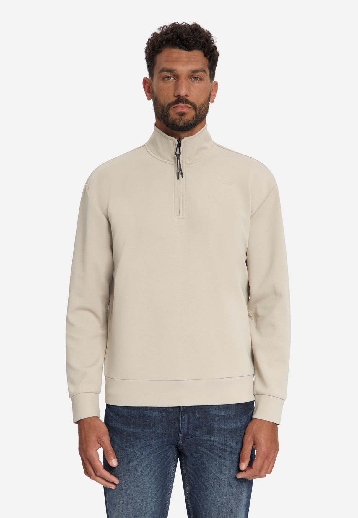 Sweatshirt mit Half-Zip | Cement
