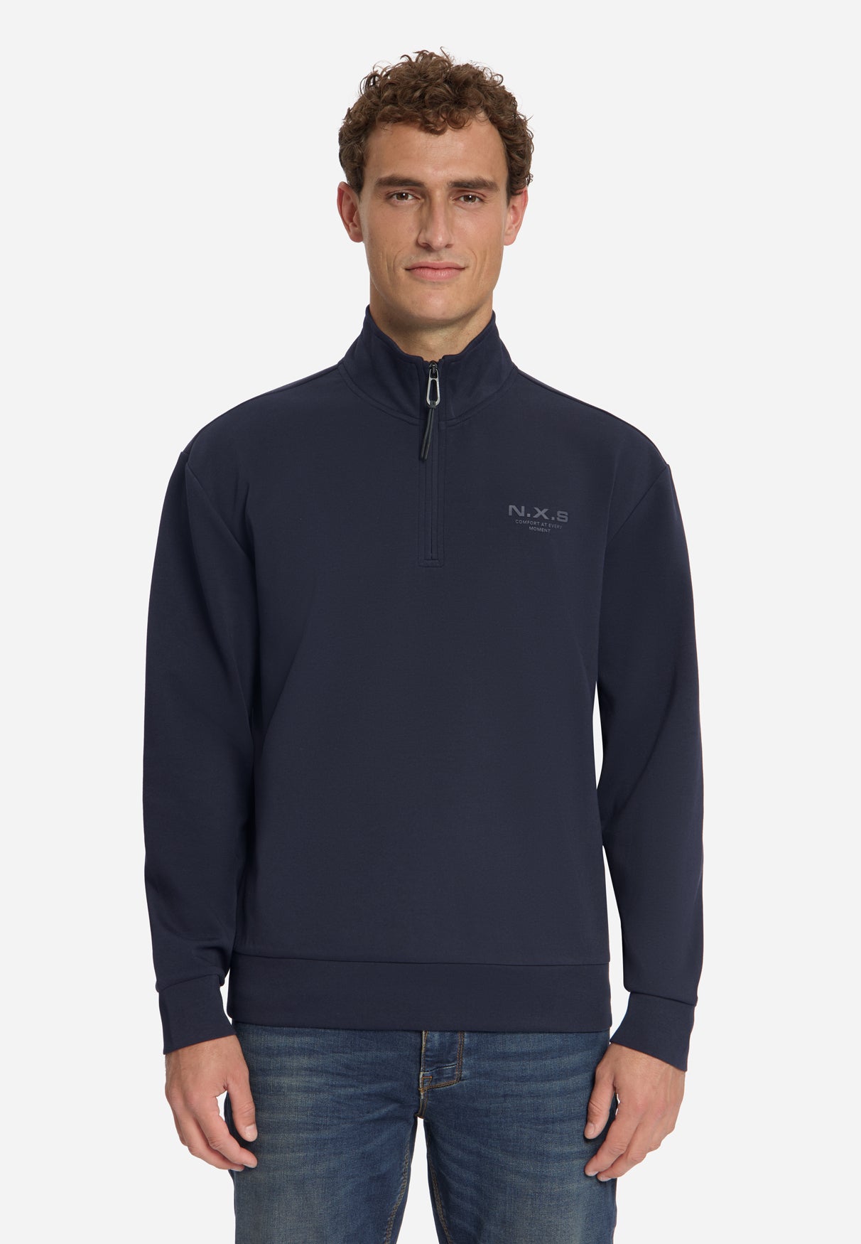 Sweatshirt mit Half-Zip | Dark Night