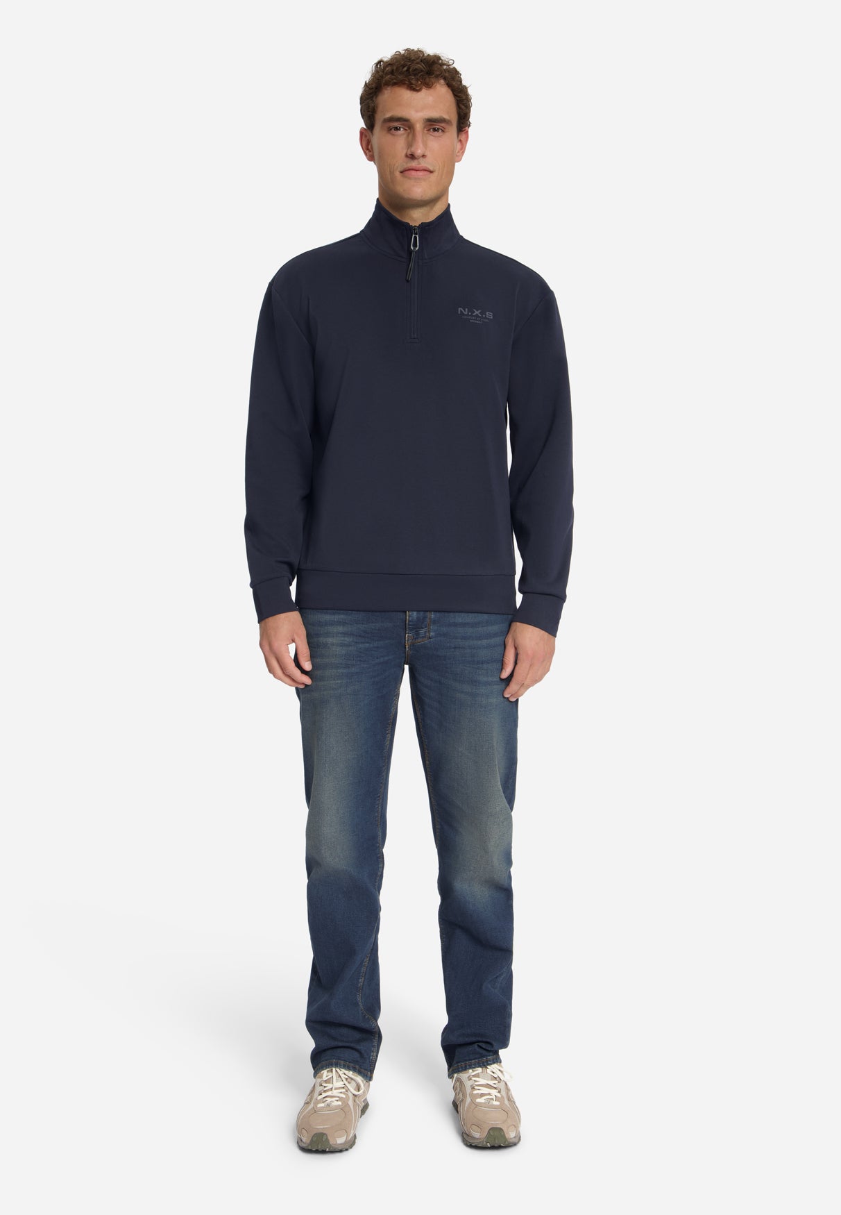 Sweatshirt mit Half-Zip | Dark Night