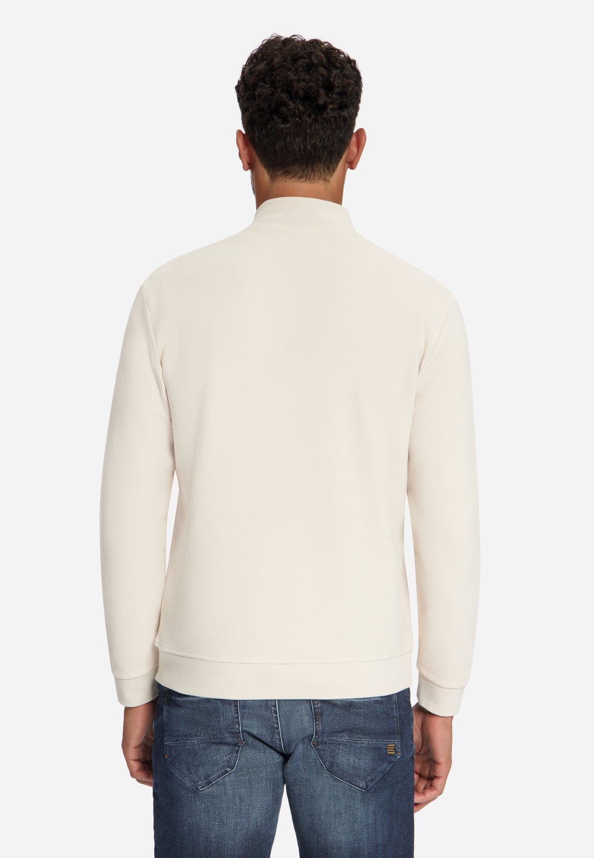 Textured Zip-Up Sweater | Stone