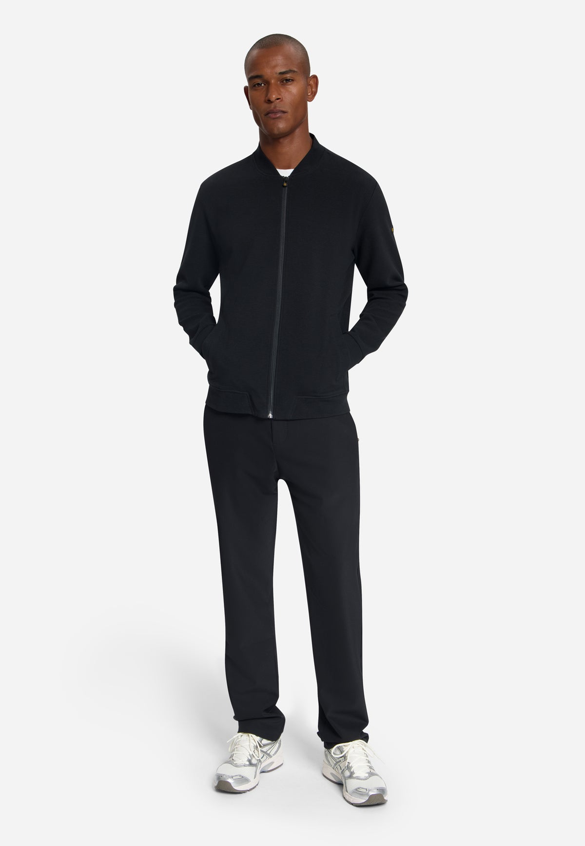 Textured Zip-Up Sweater | Black