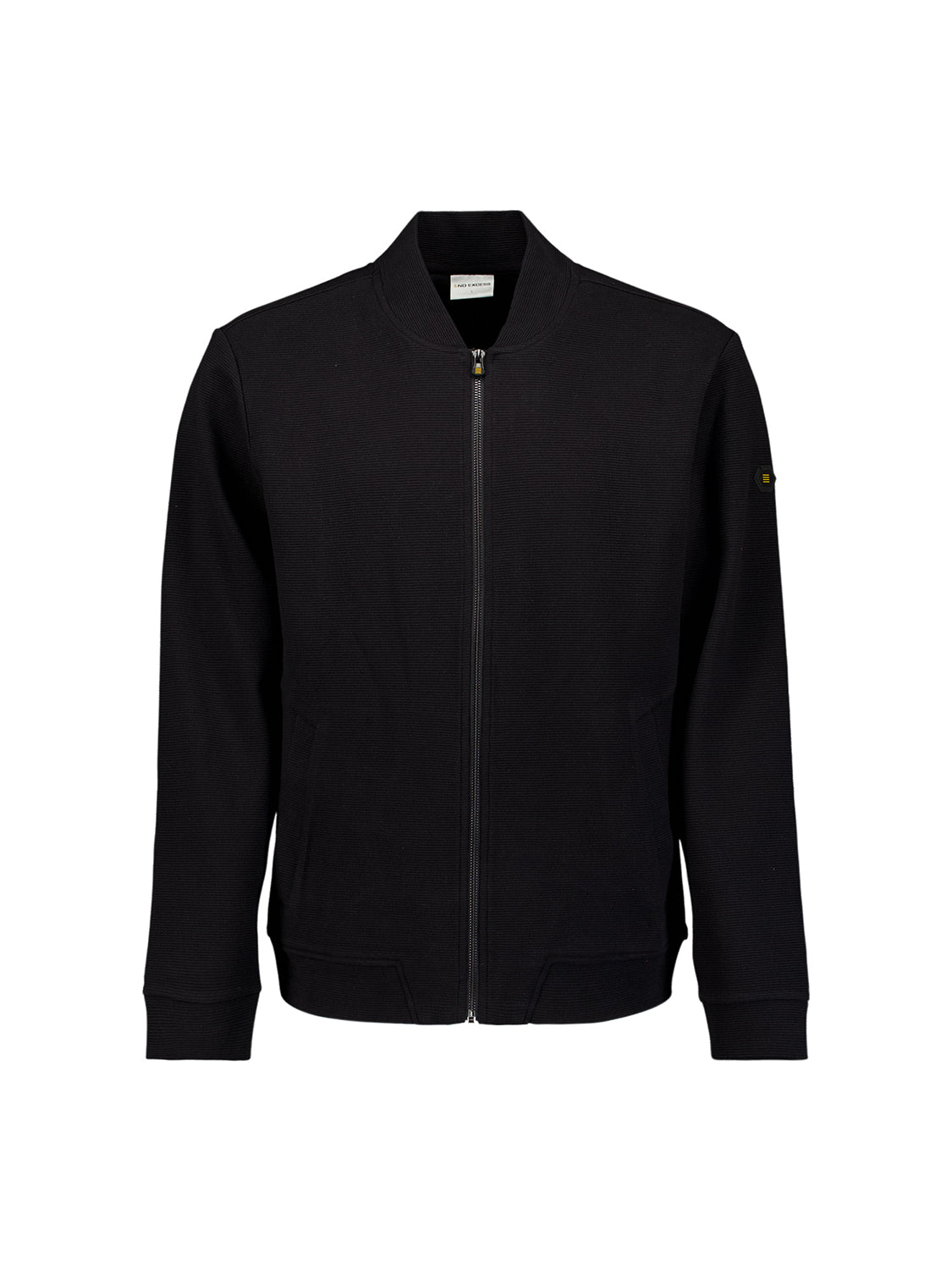 Strukturierter Pullover mit Reißverschluss | Black